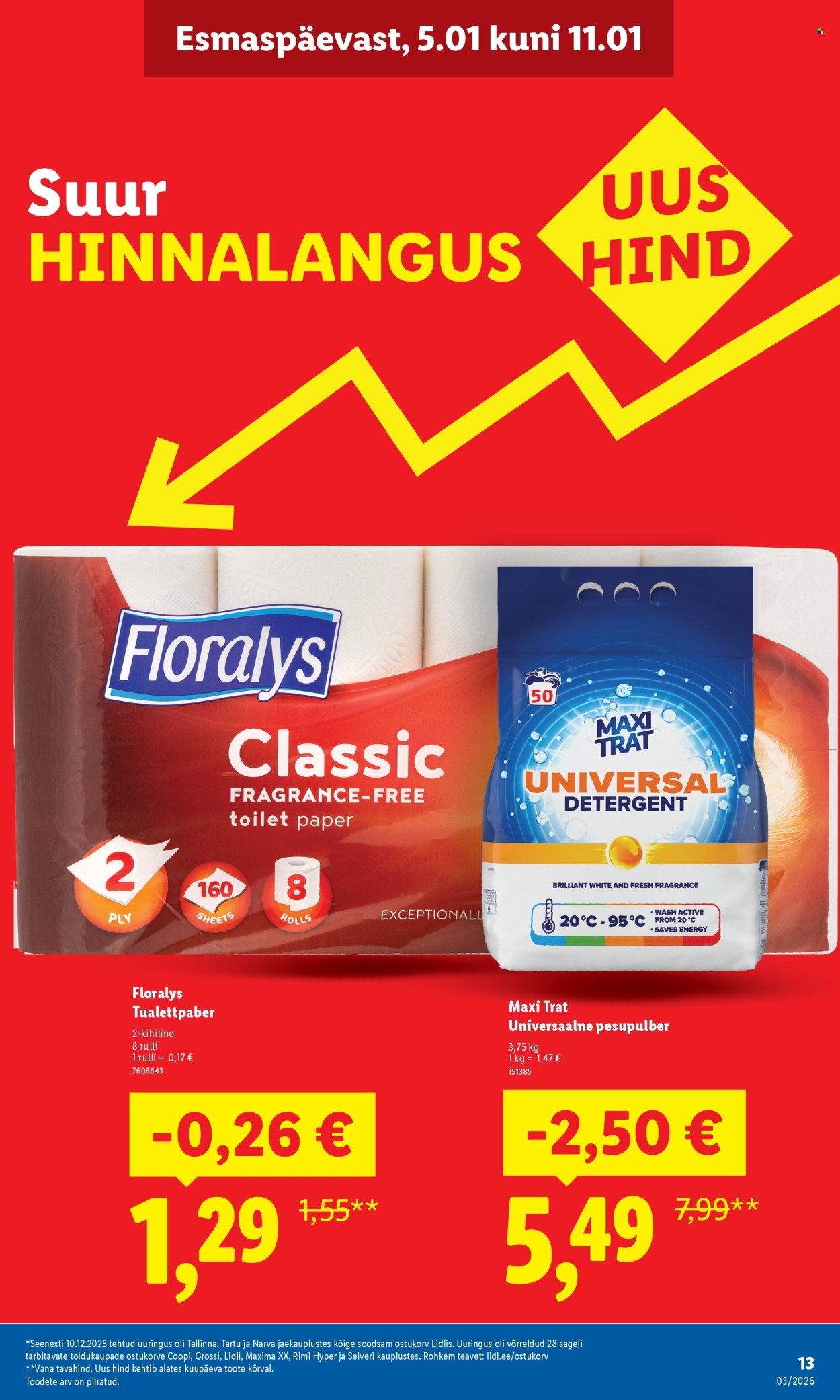 Lidl kliendileht - Suur hinnalangus Alates (12.01 - 18.01.2026)