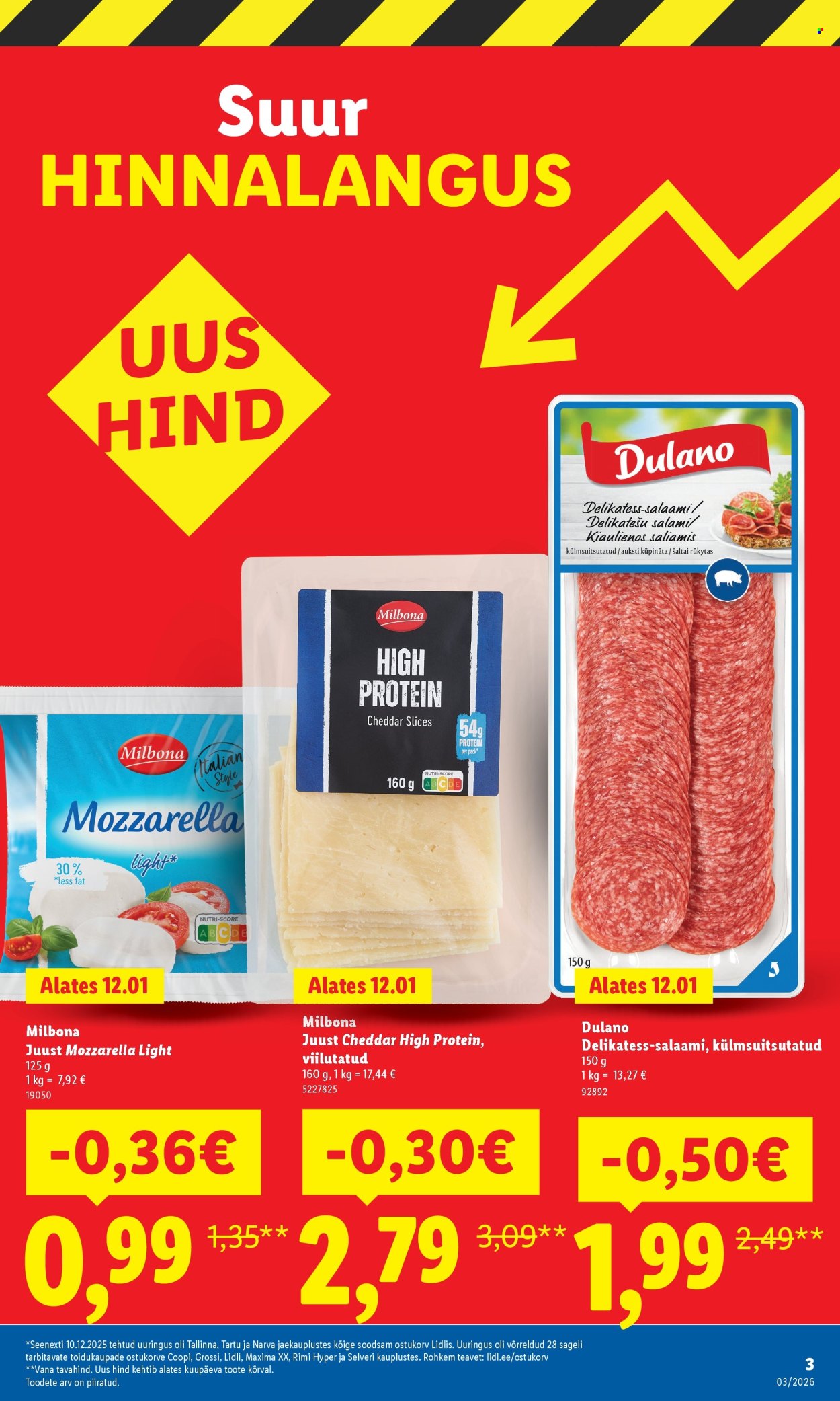 Lidl kliendileht - Suur hinnalangus Alates (12.01 - 18.01.2026)