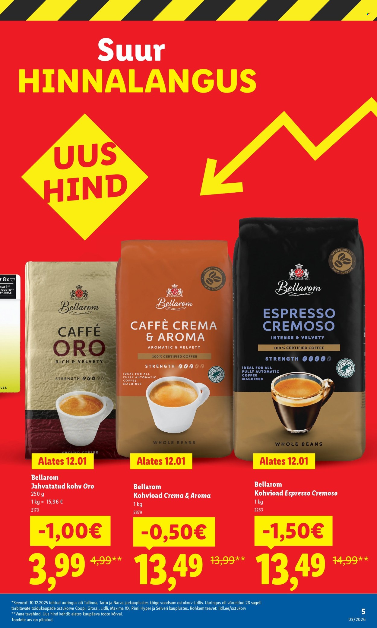 Lidl kliendileht - Suur hinnalangus Alates (12.01 - 18.01.2026)