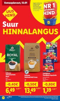 Lidl kliendileht - Suur hinnalangus Alates (12.01 - 18.01.2026)