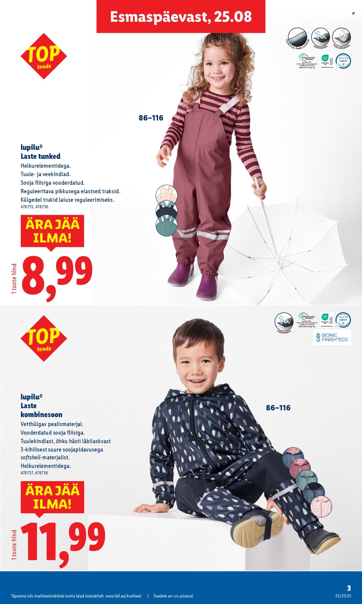 Lidl kliendileht - Tööstuskaupade pakkumised (25.08 - 31.08.2025)