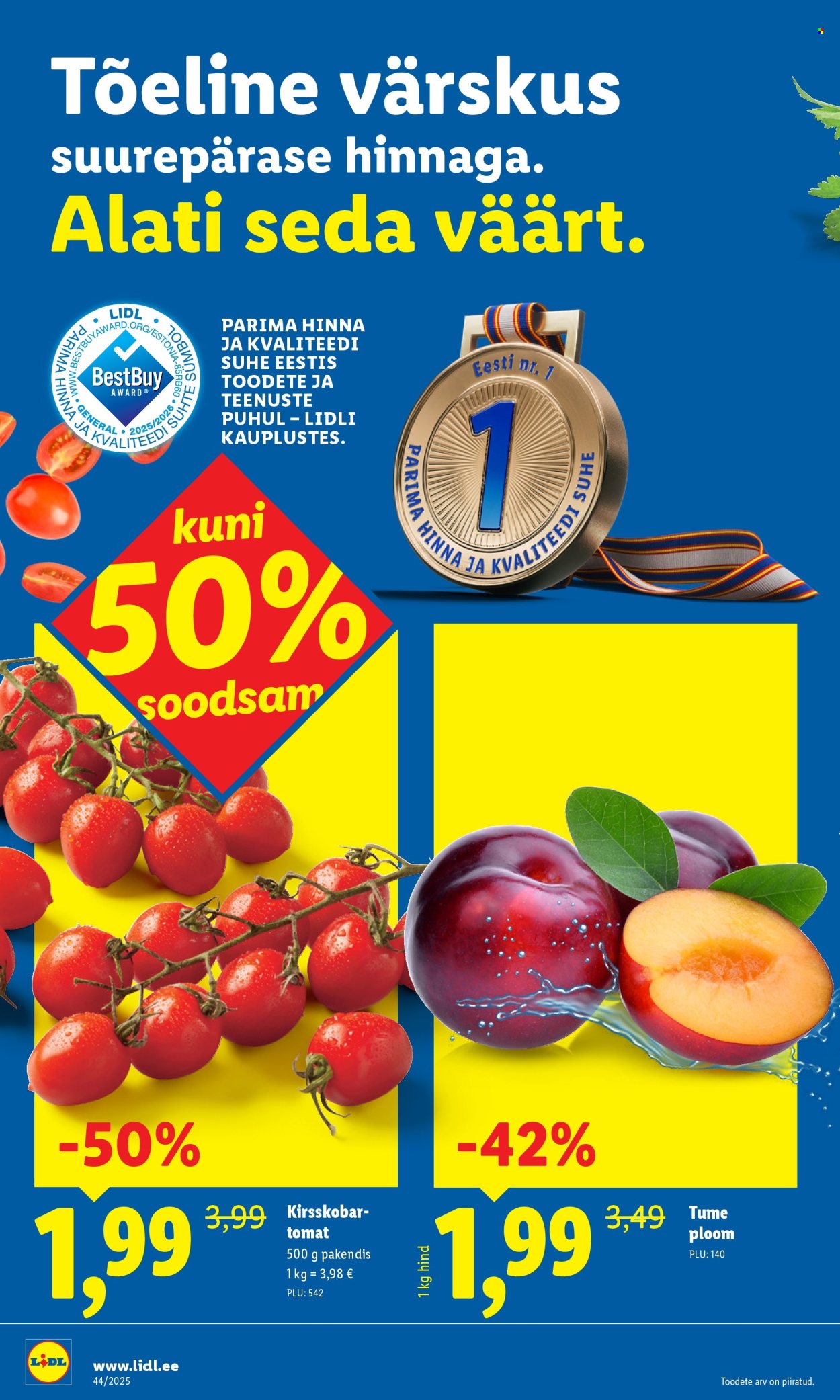 Lidl kliendileht - Nädalalõpu pakkumised (30.10 - 2.11.2025)