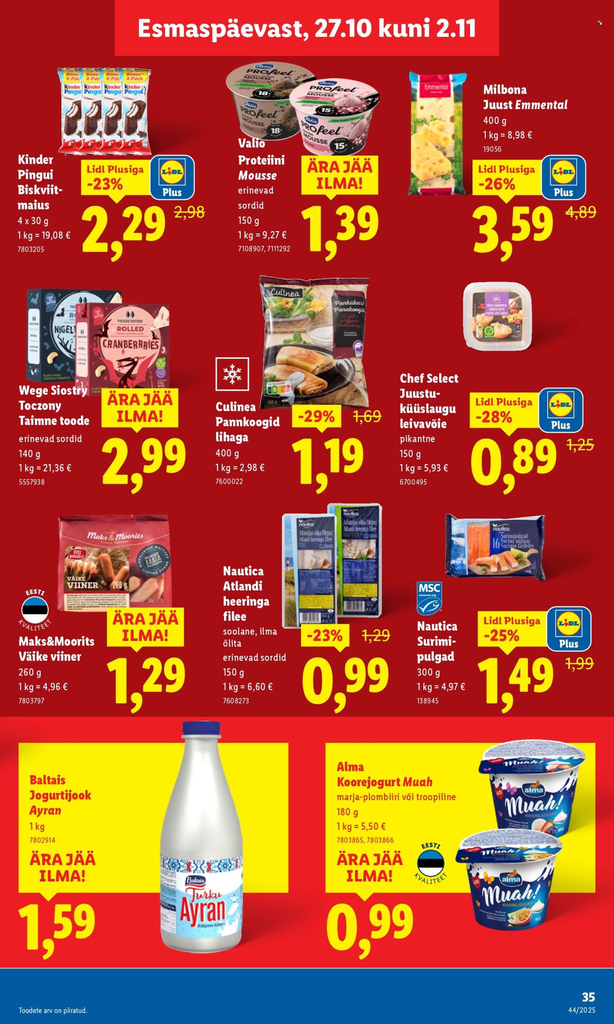Lidl kliendileht - Nädalalõpu pakkumised (30.10 - 2.11.2025)
