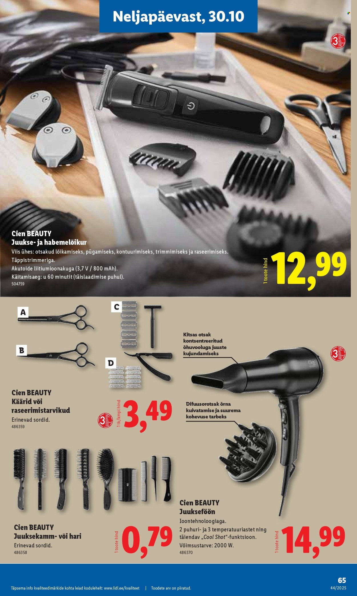 Lidl kliendileht - Nädalalõpu pakkumised (30.10 - 2.11.2025)