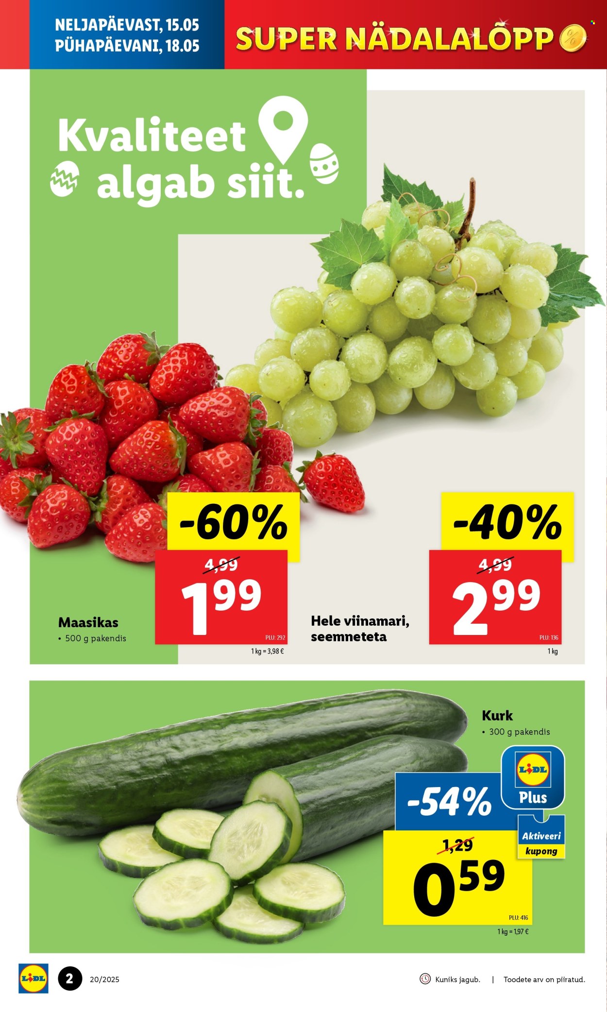 Lidl kliendileht - Nädalalõpu pakkumised (15.05 - 18.05.2025)