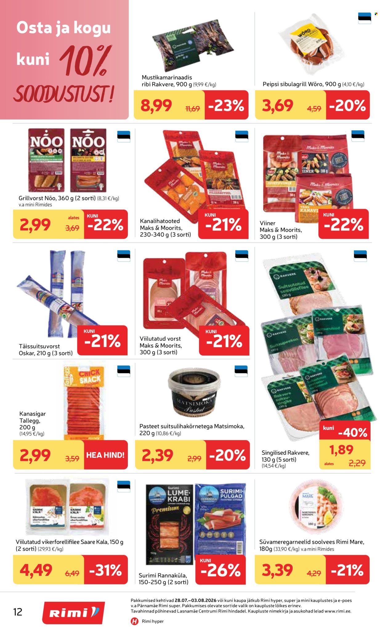 Rimi kliendileht (28.07 - 3.08.2026)
