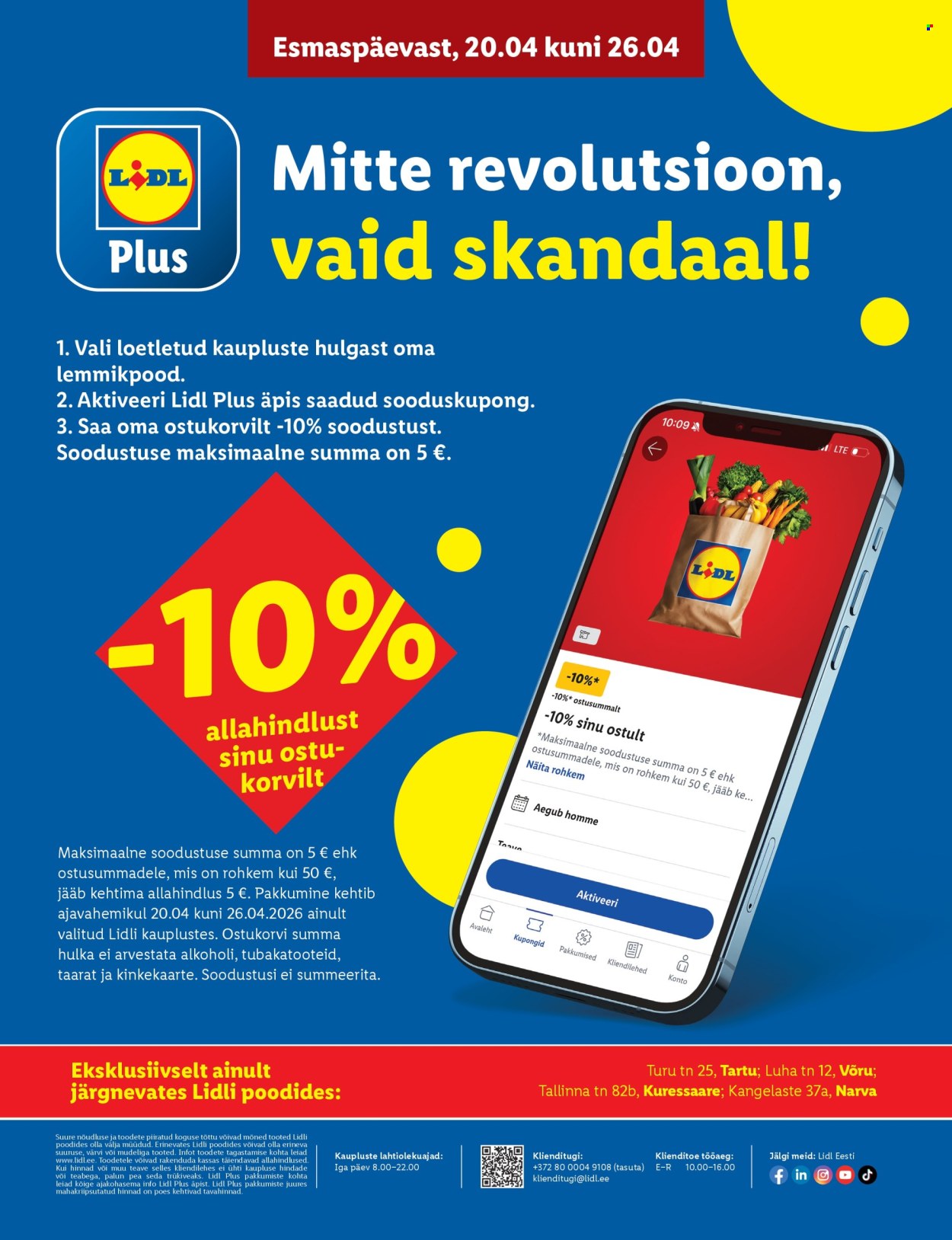Lidl kliendileht - Allahindluste tormijooks (20.04 - 26.04.2026)
