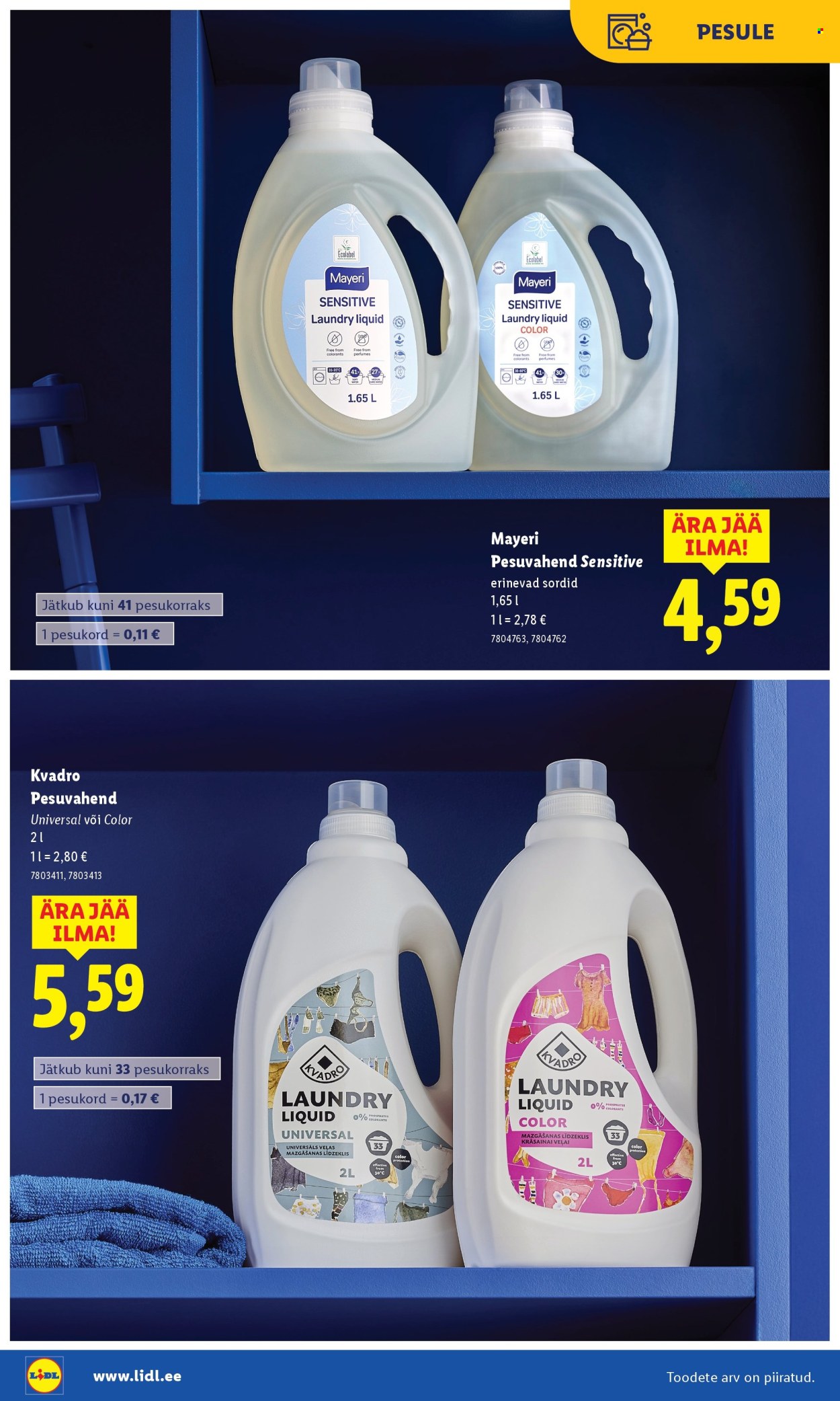 Lidl kliendileht - Puhtuse festival (3.11 - 16.11.2025)