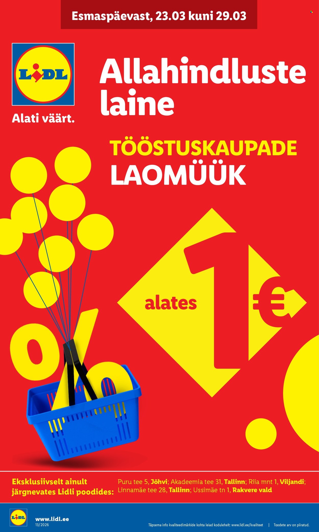 Lidl kliendileht - Tööstuskaupade pakkumised (23.03 - 29.03.2026)