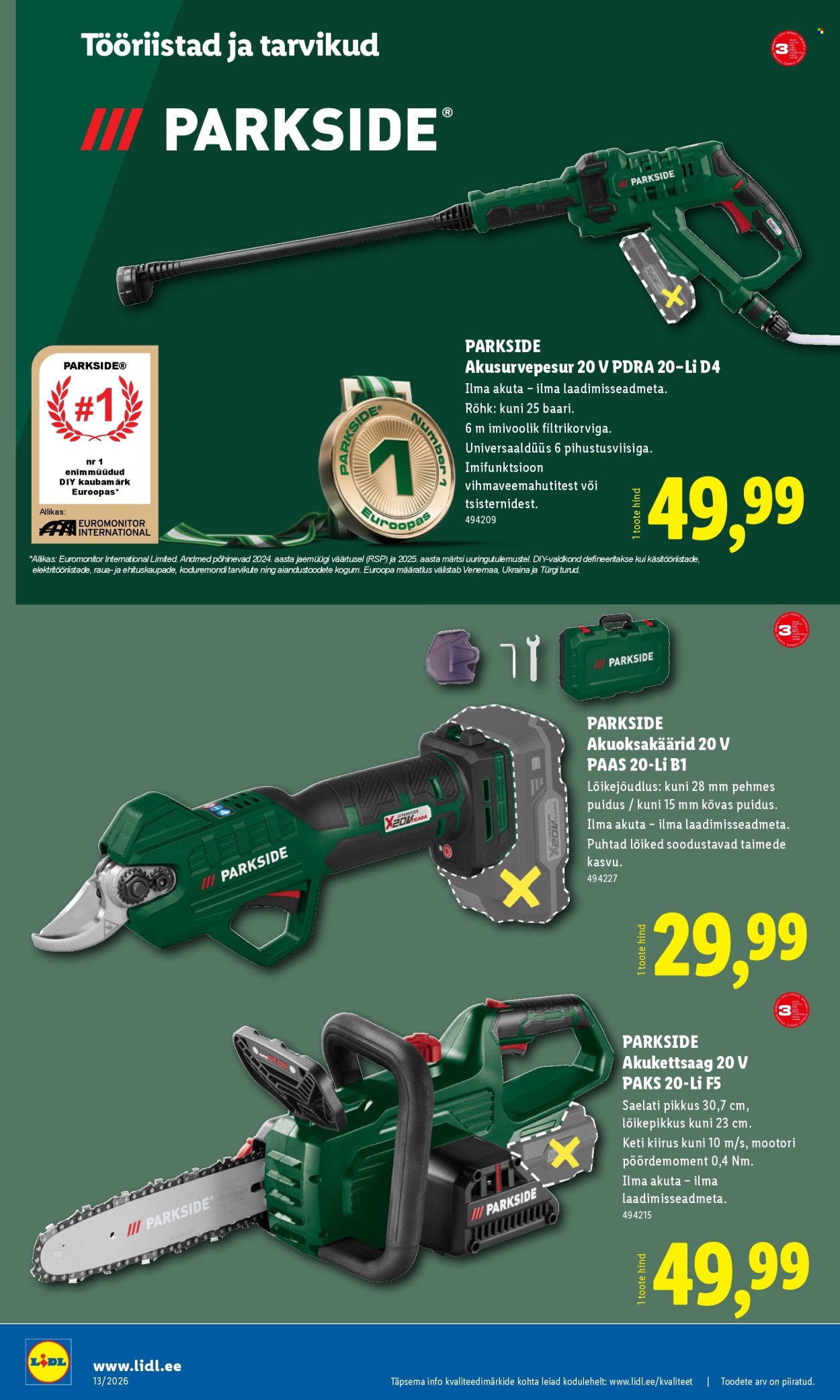 Lidl kliendileht - Tööstuskaupade pakkumised (23.03 - 29.03.2026)