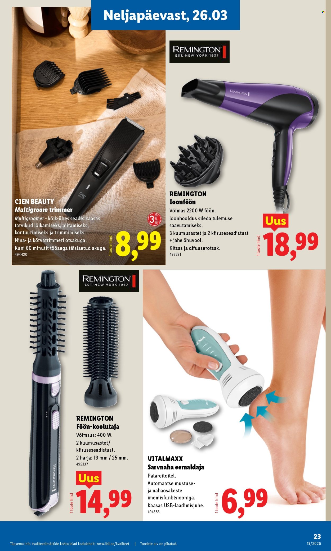 Lidl kliendileht - Tööstuskaupade pakkumised (23.03 - 29.03.2026)