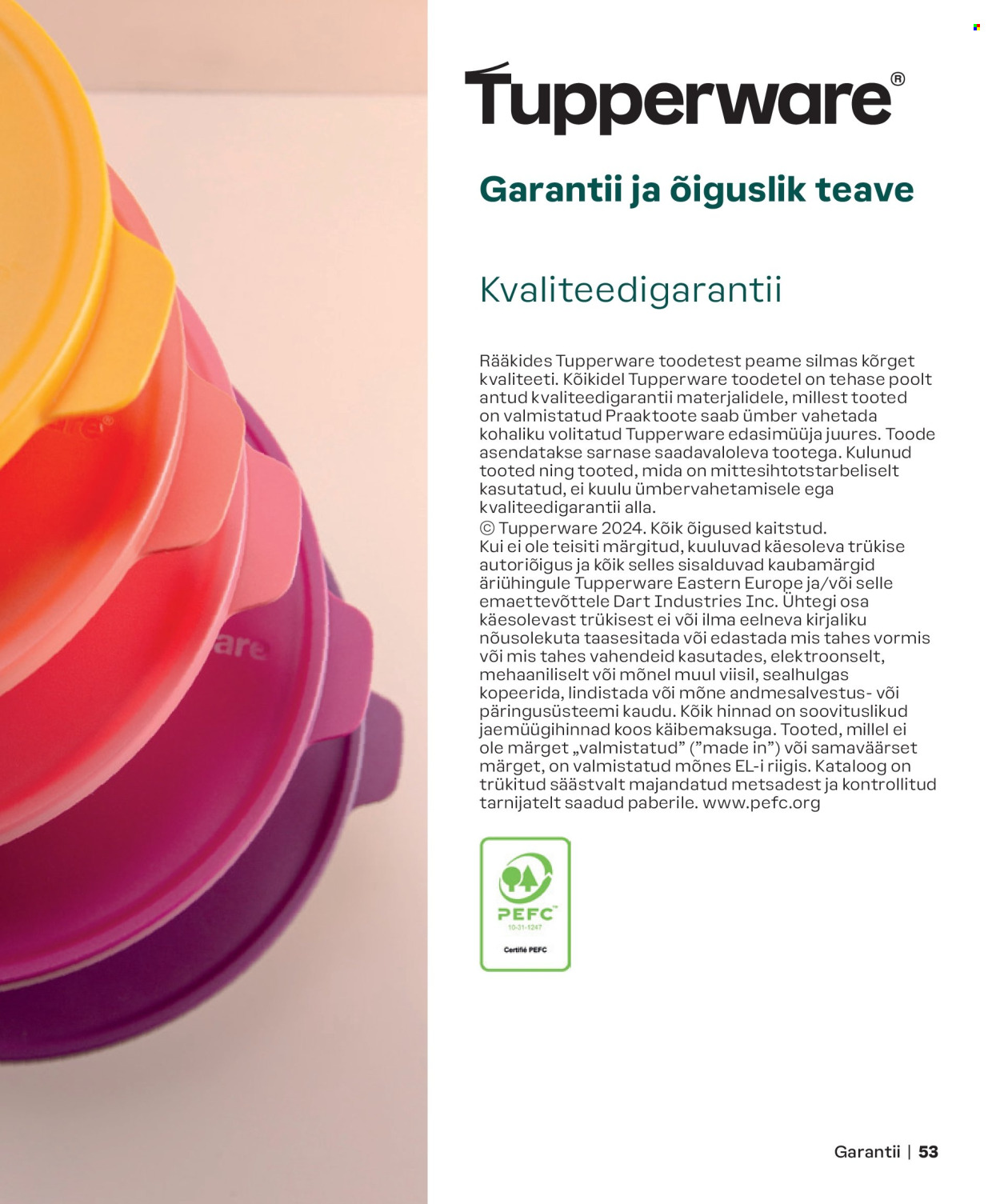 Tupperware kliendileht - KEVAD & SUVI 2024