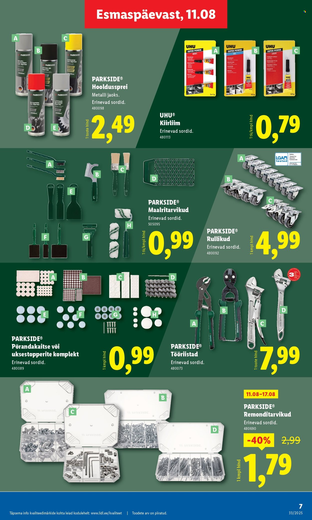 Lidl kliendileht - Tööstuskaupade pakkumised (11.08 - 17.08.2025)