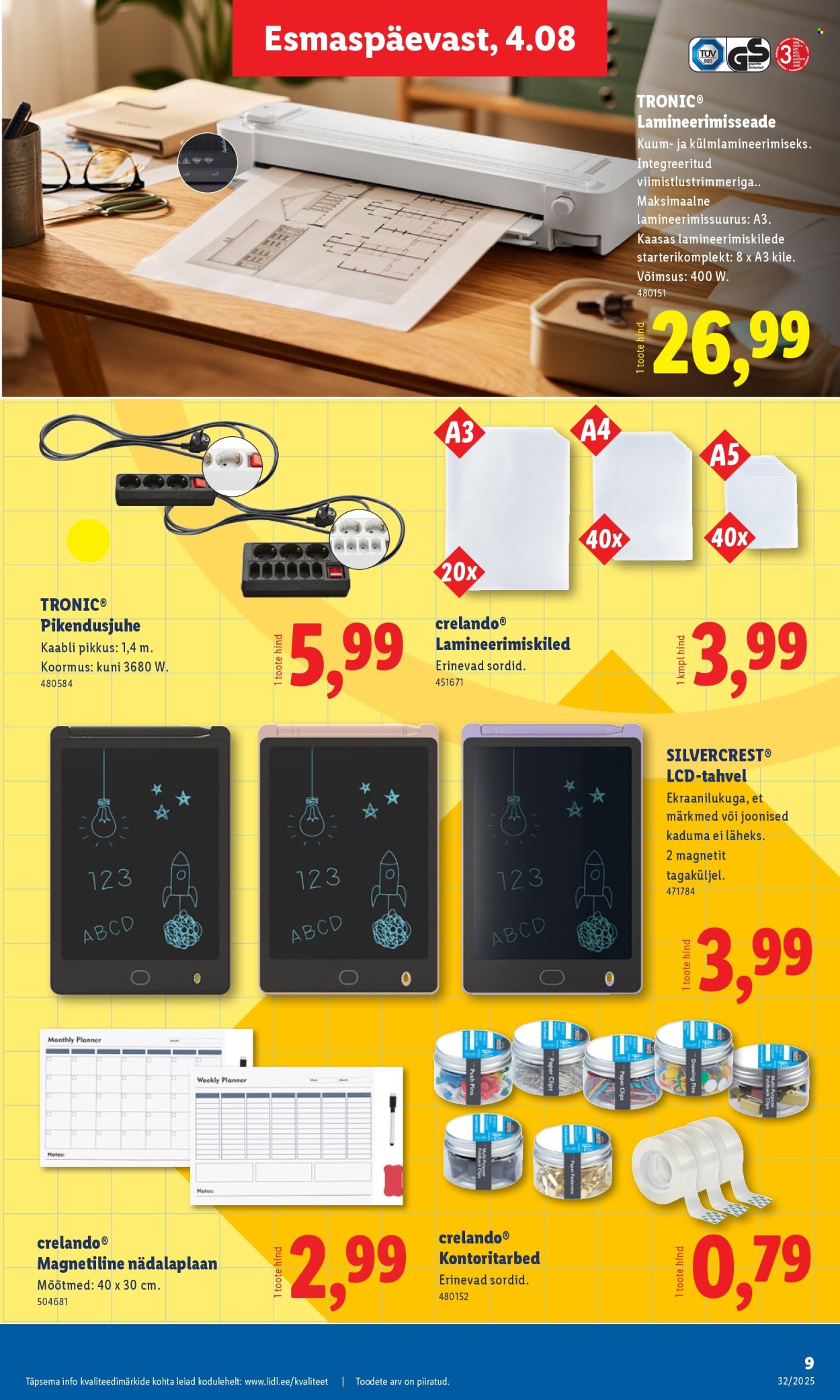 Lidl kliendileht - Tööstuskaupade pakkumised (4.08 - 10.08.2025)