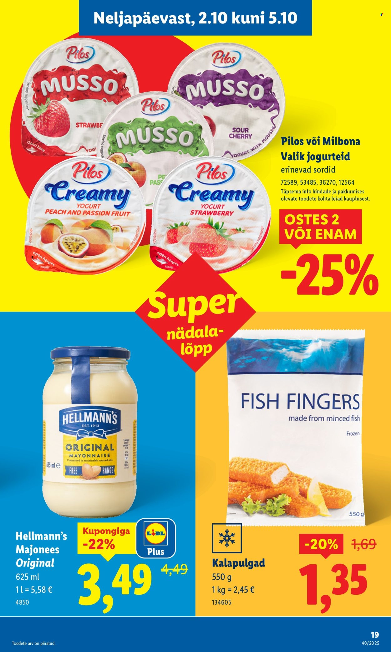 Lidl kliendileht - Nädalalõpu pakkumised (2.10 - 5.10.2025)