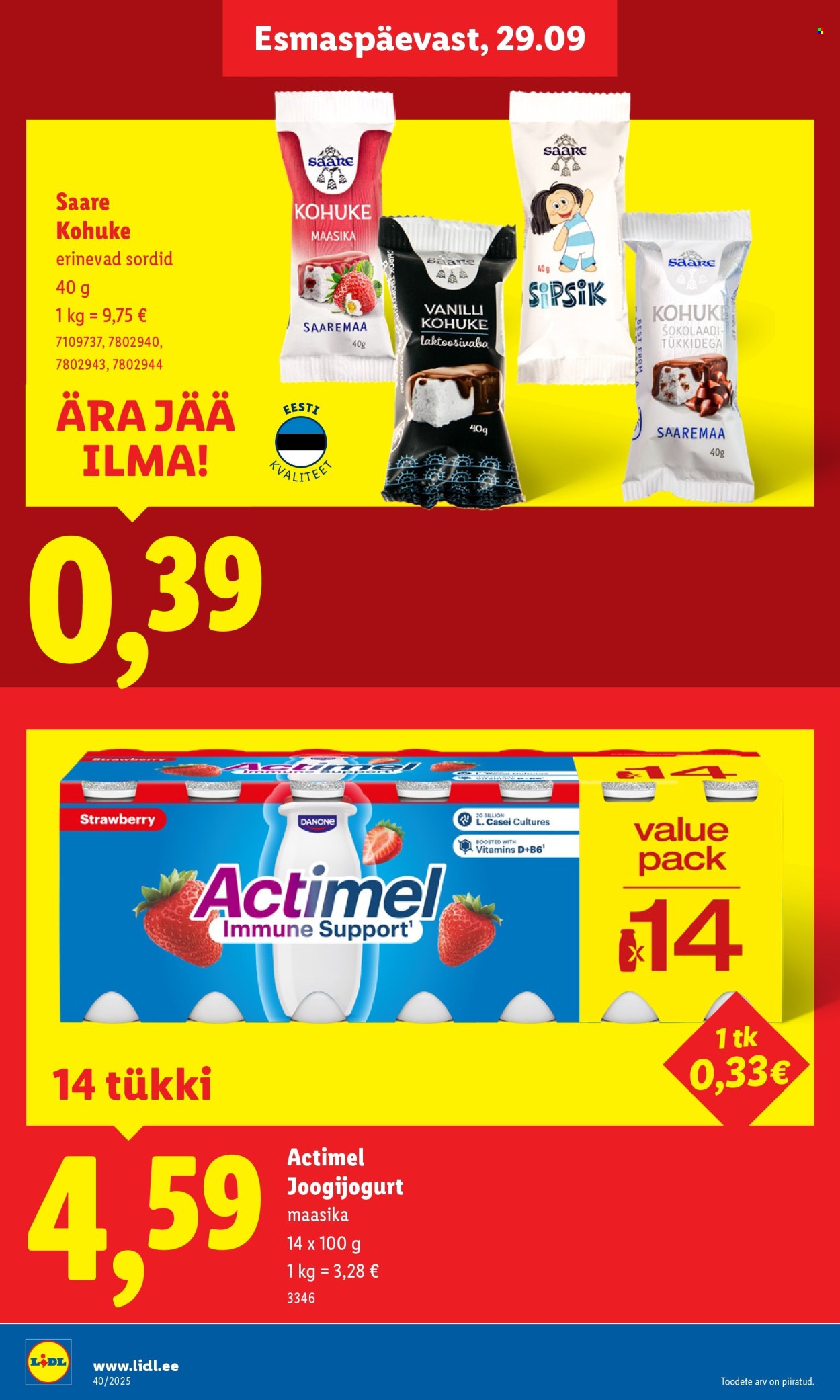 Lidl kliendileht - Nädalalõpu pakkumised (2.10 - 5.10.2025)