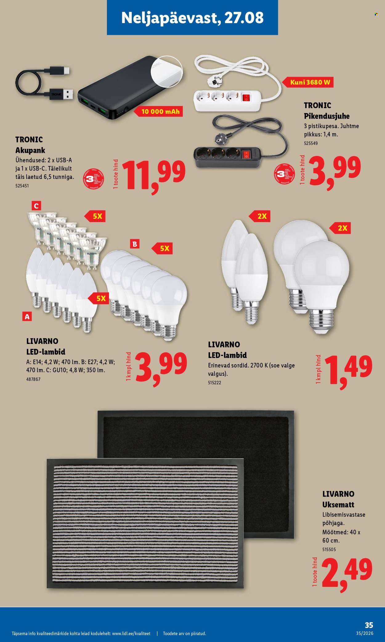 Lidl kliendileht (24.08 - 30.08.2026)