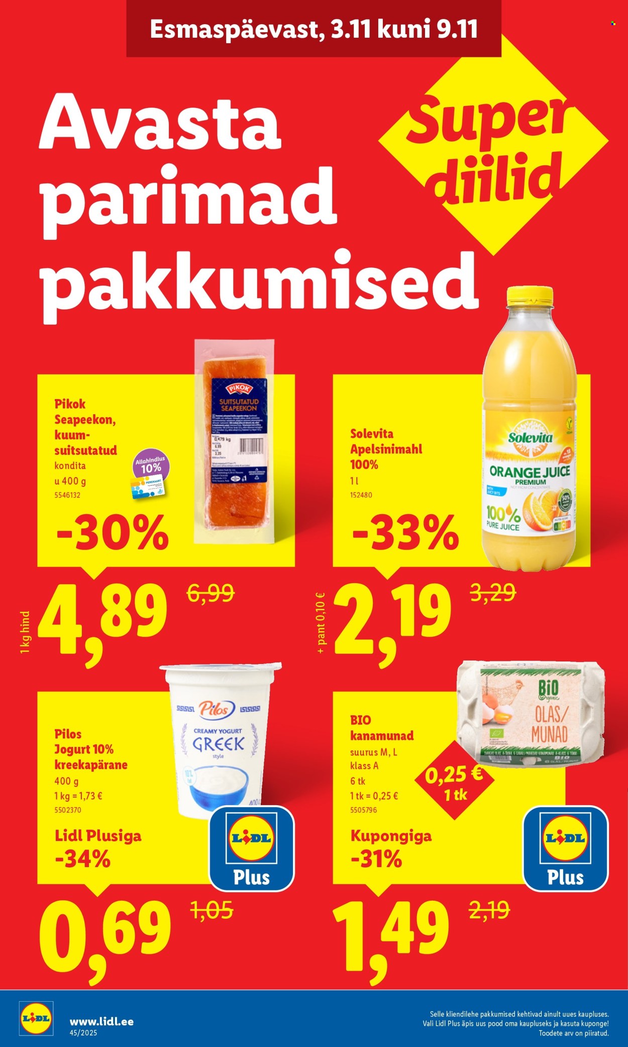Lidl kliendileht - Viljandi, Riia mnt 1 (3.11 - 9.11.2025)