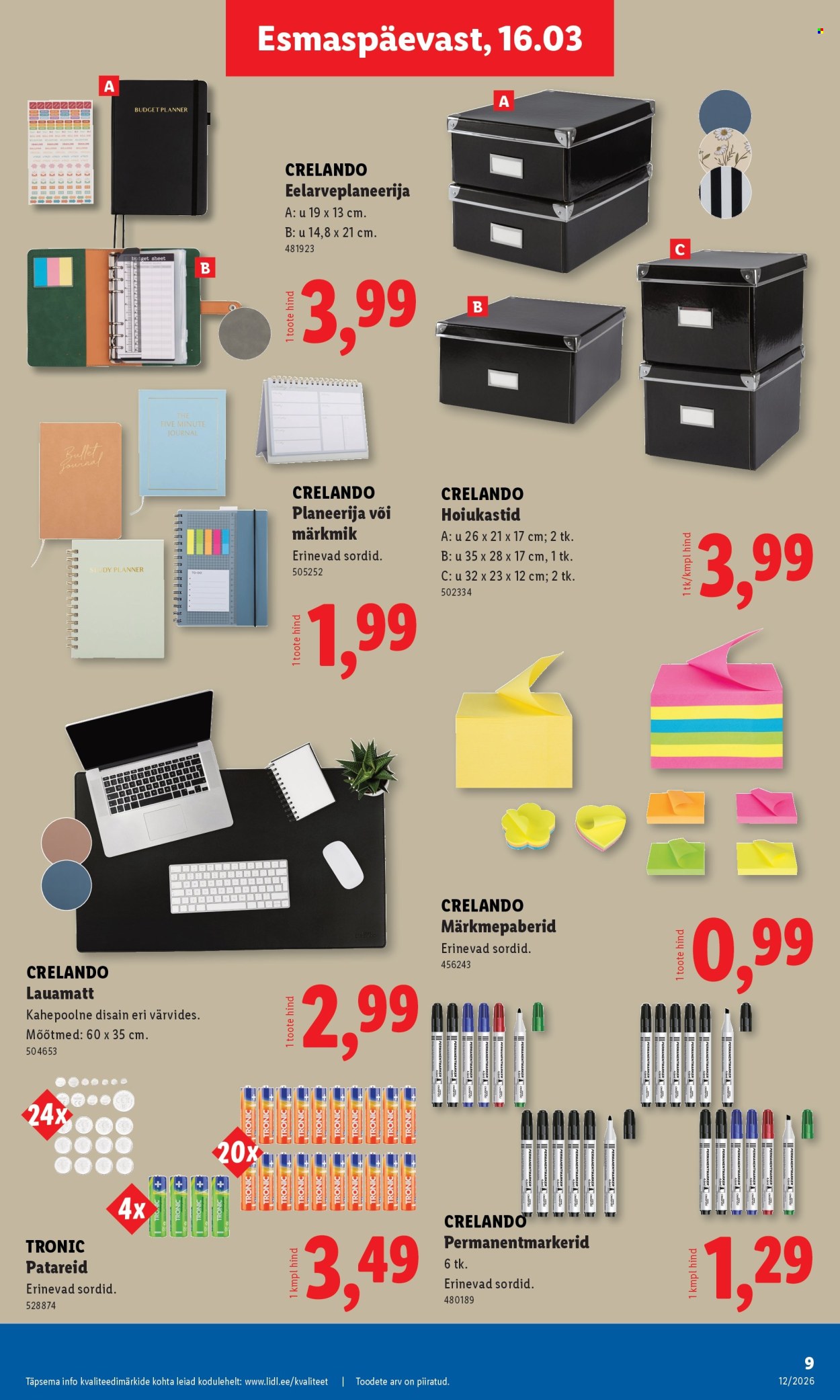 Lidl kliendileht - Tööstuskaupade pakkumised (16.03 - 22.03.2026)