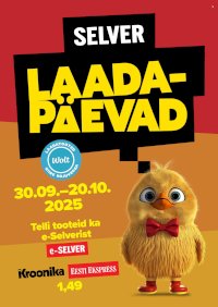 Selver kliendileht - Laadapäevad (30.09 - 20.10.2025)