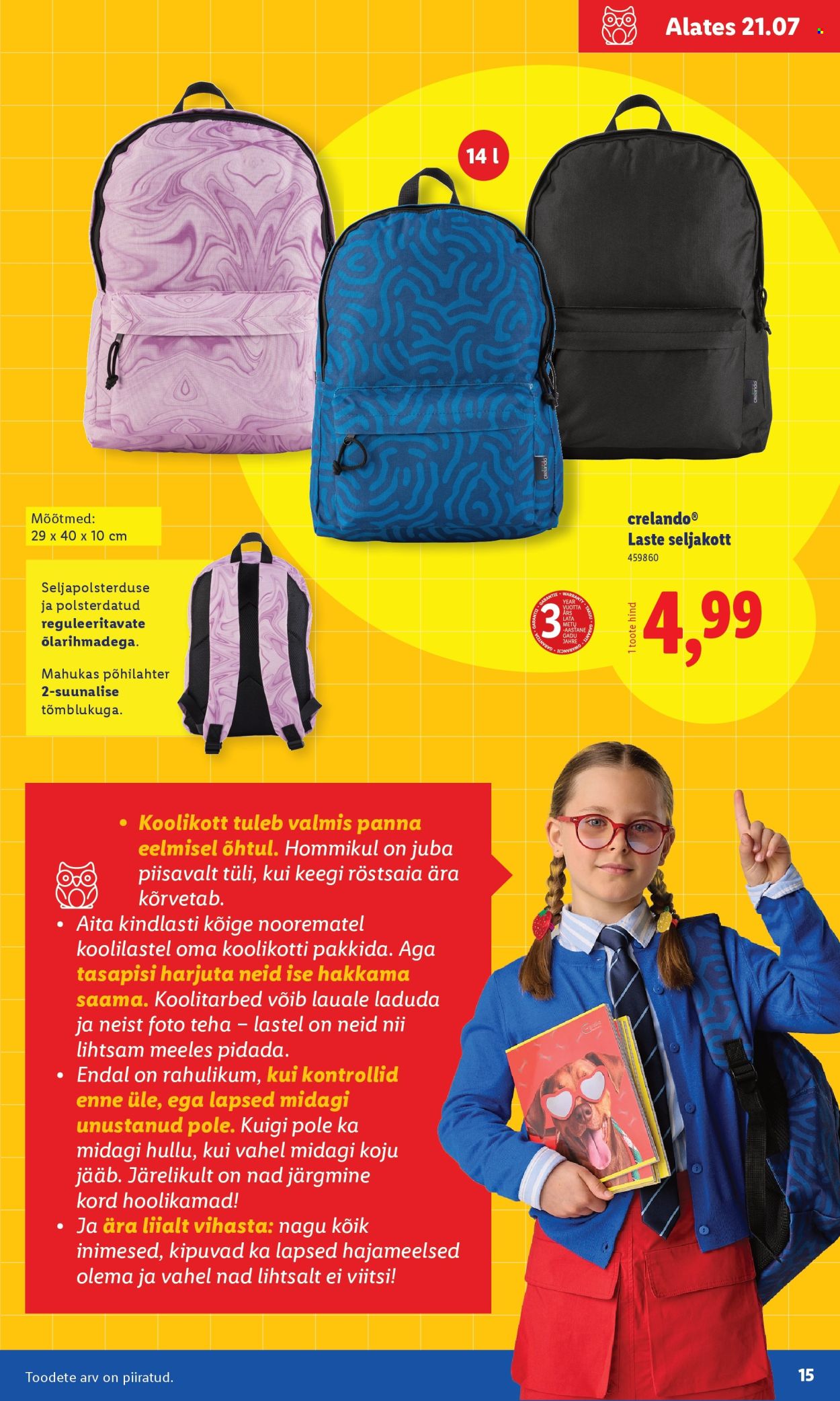 Lidl kliendileht - Koolitarvete kataloog 2025 (19.07 - 11.08.2025)