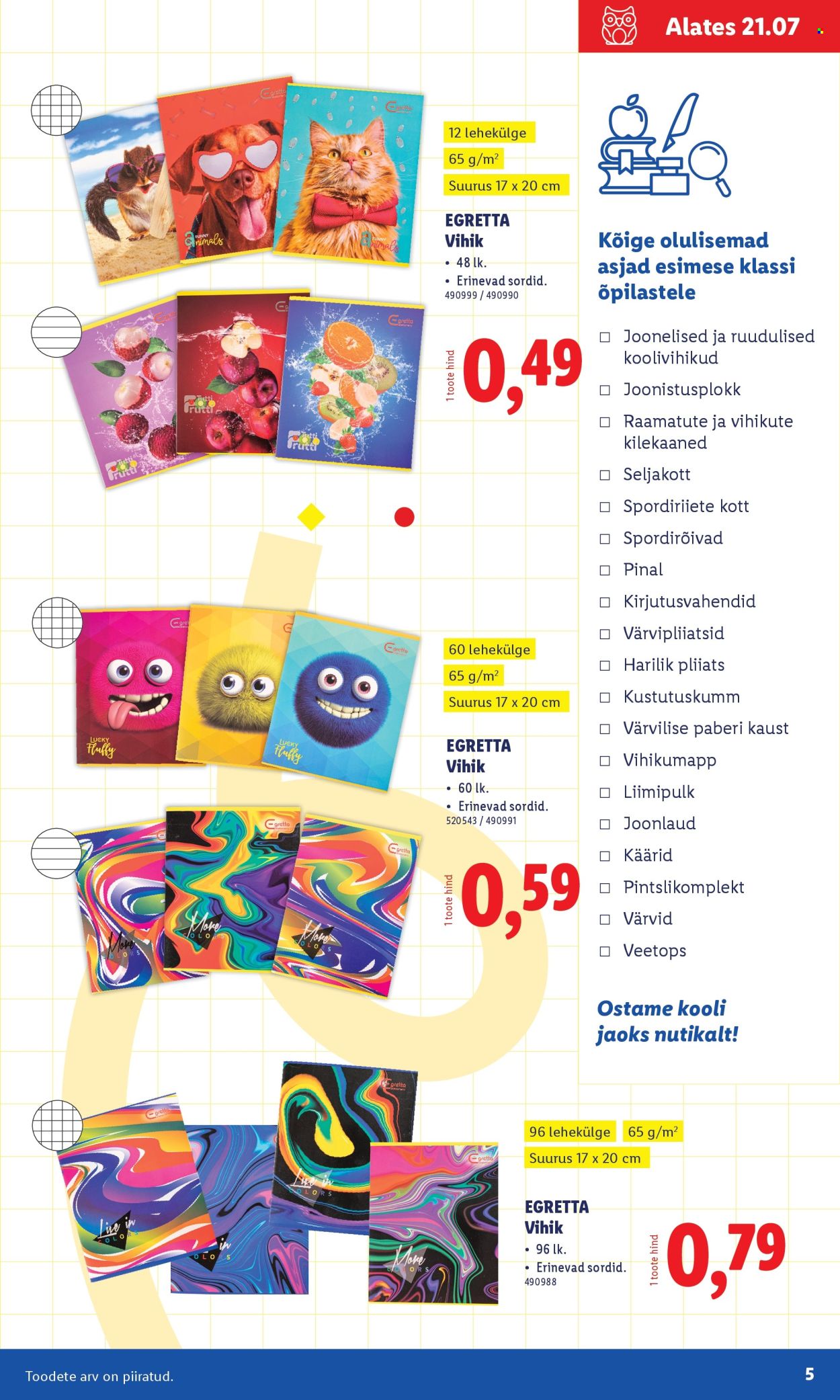 Lidl kliendileht - Koolitarvete kataloog 2025 (19.07 - 11.08.2025)