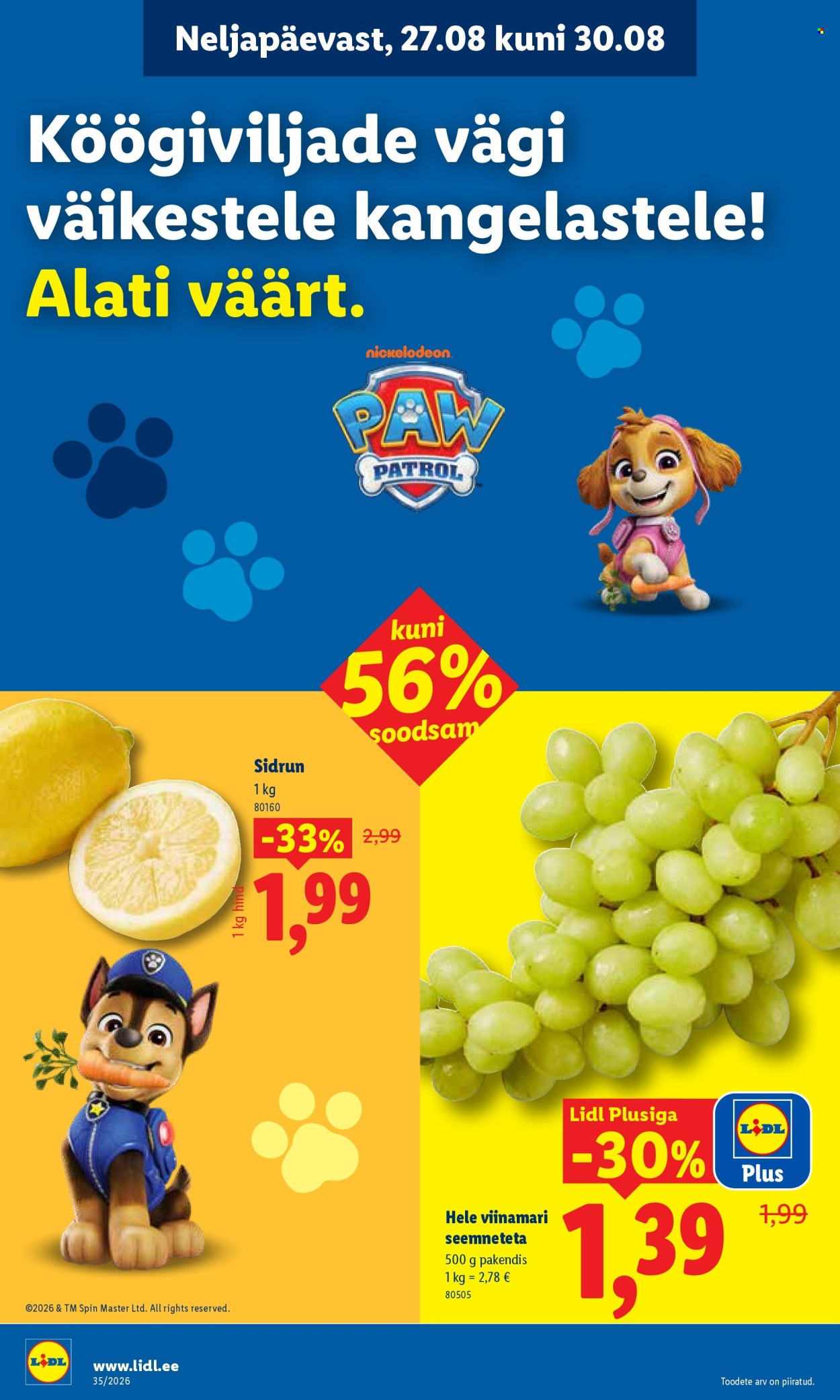 Lidl kliendileht (24.08 - 30.08.2026)