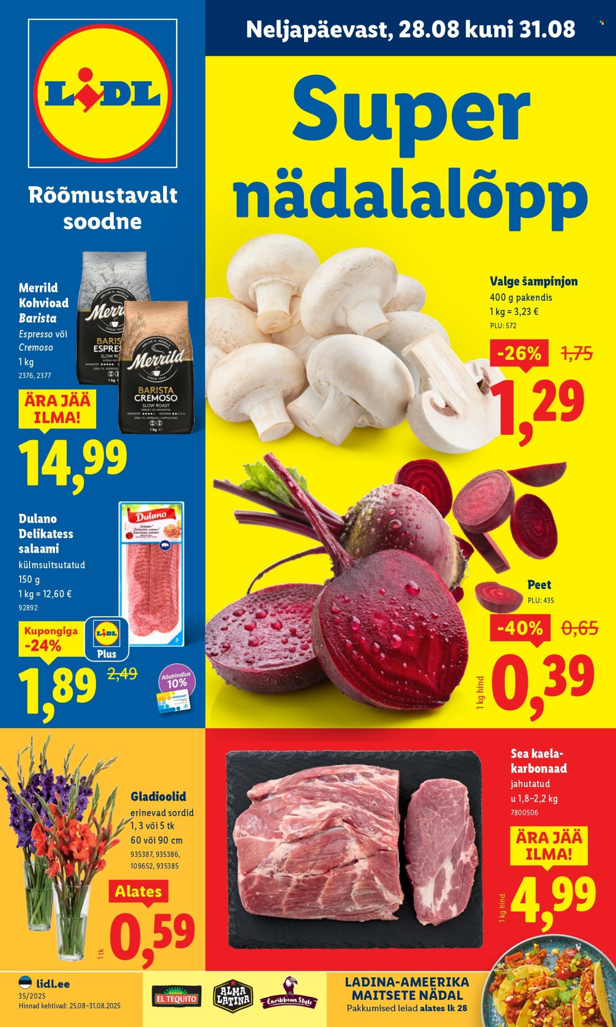 Lidl kliendileht - Nädalalõpu pakkumised (28.08 - 31.08.2025)