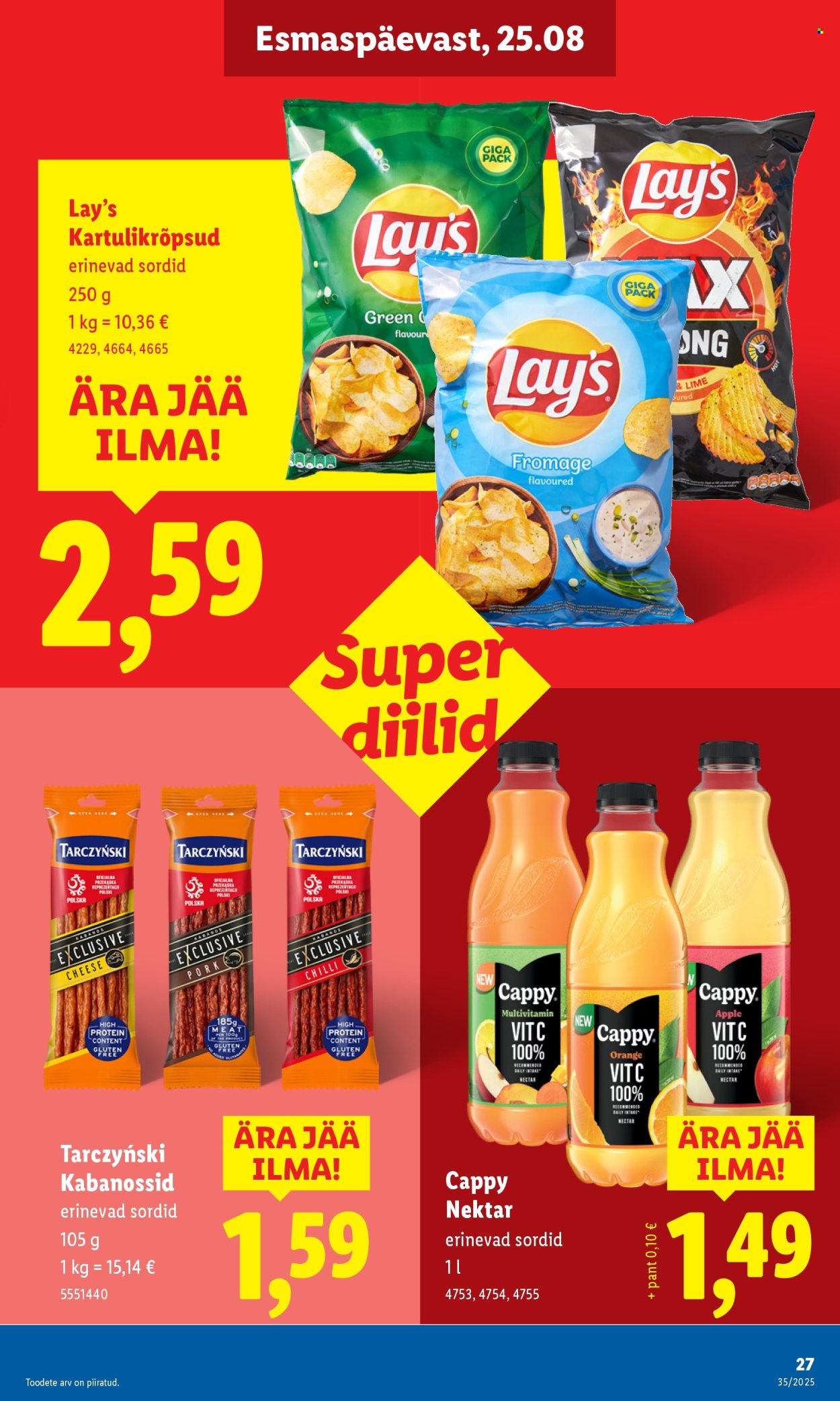 Lidl kliendileht - Nädalalõpu pakkumised (28.08 - 31.08.2025)