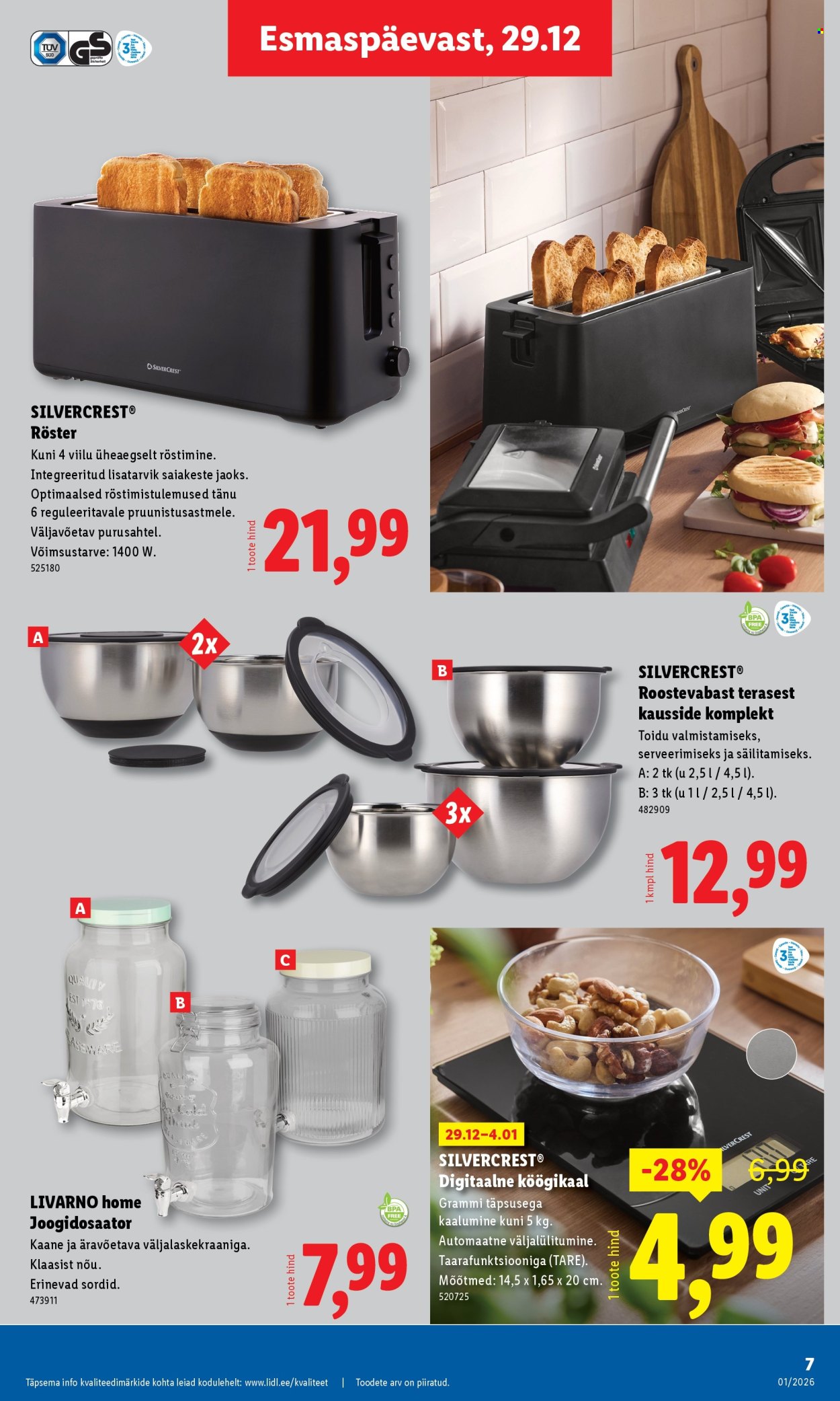 Lidl kliendileht - Tööstuskaupade pakkumised (29.12.2025 - 4.01.2026)