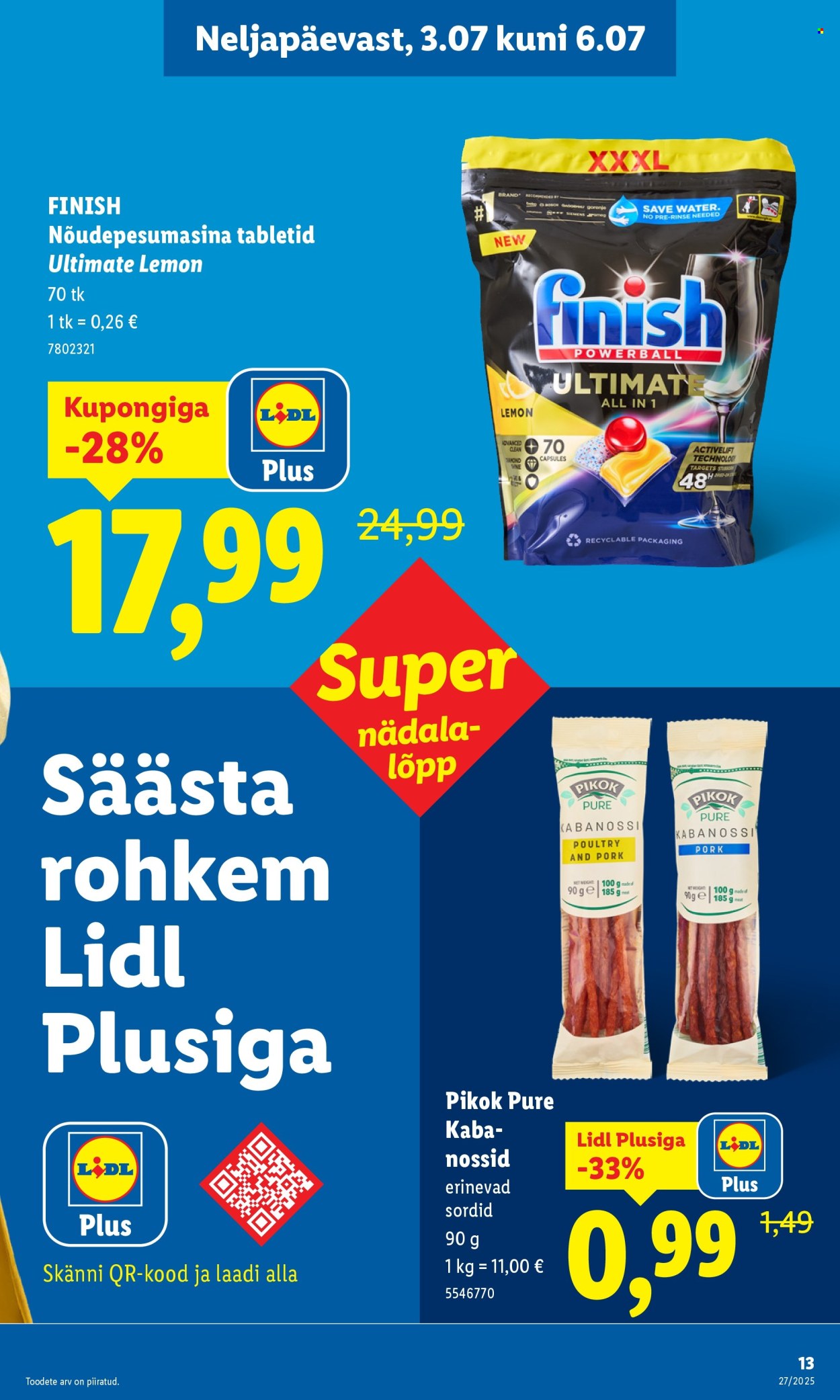 Lidl kliendileht - Nädalalõpu pakkumised (3.07 - 6.07.2025)
