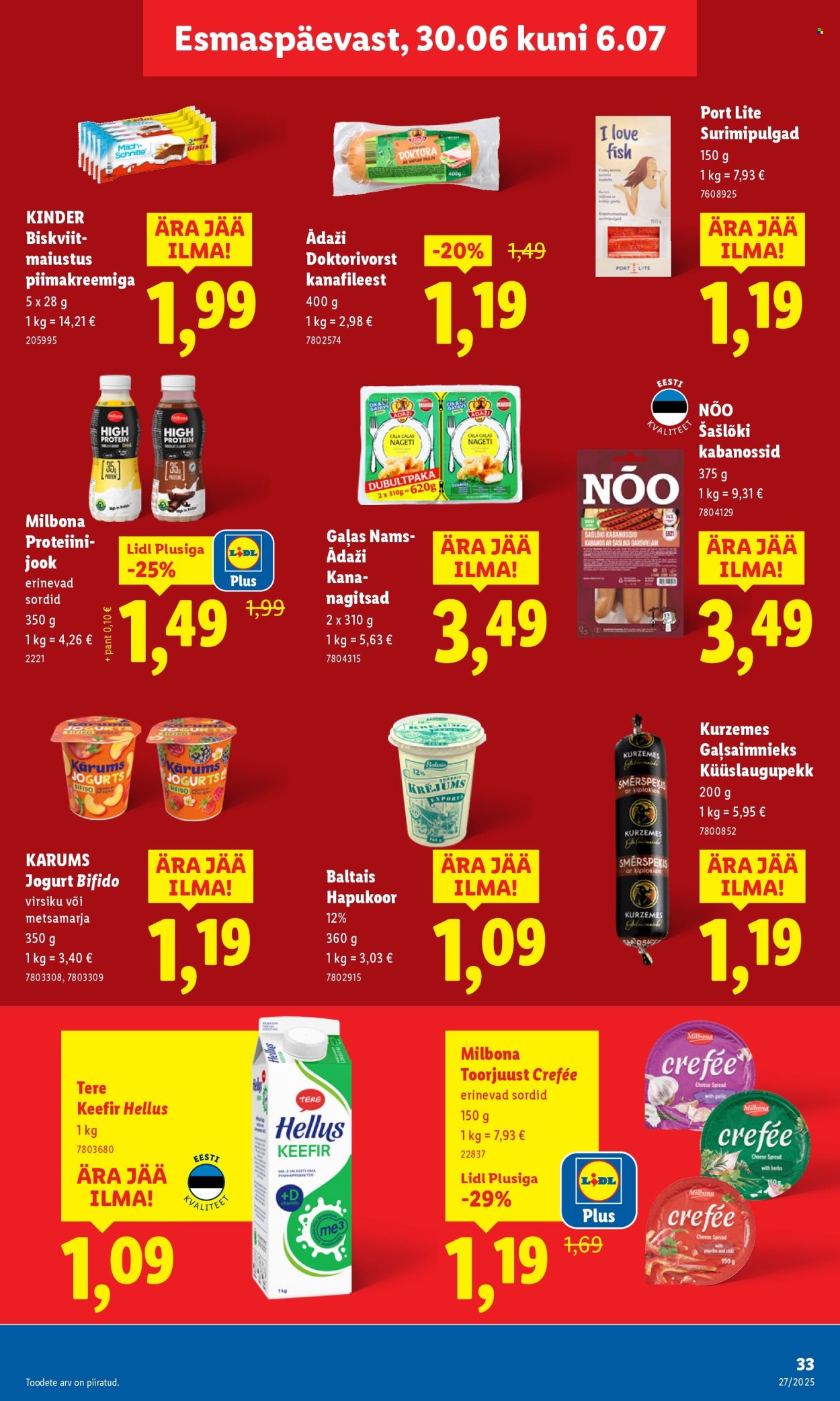 Lidl kliendileht - Nädalalõpu pakkumised (3.07 - 6.07.2025)