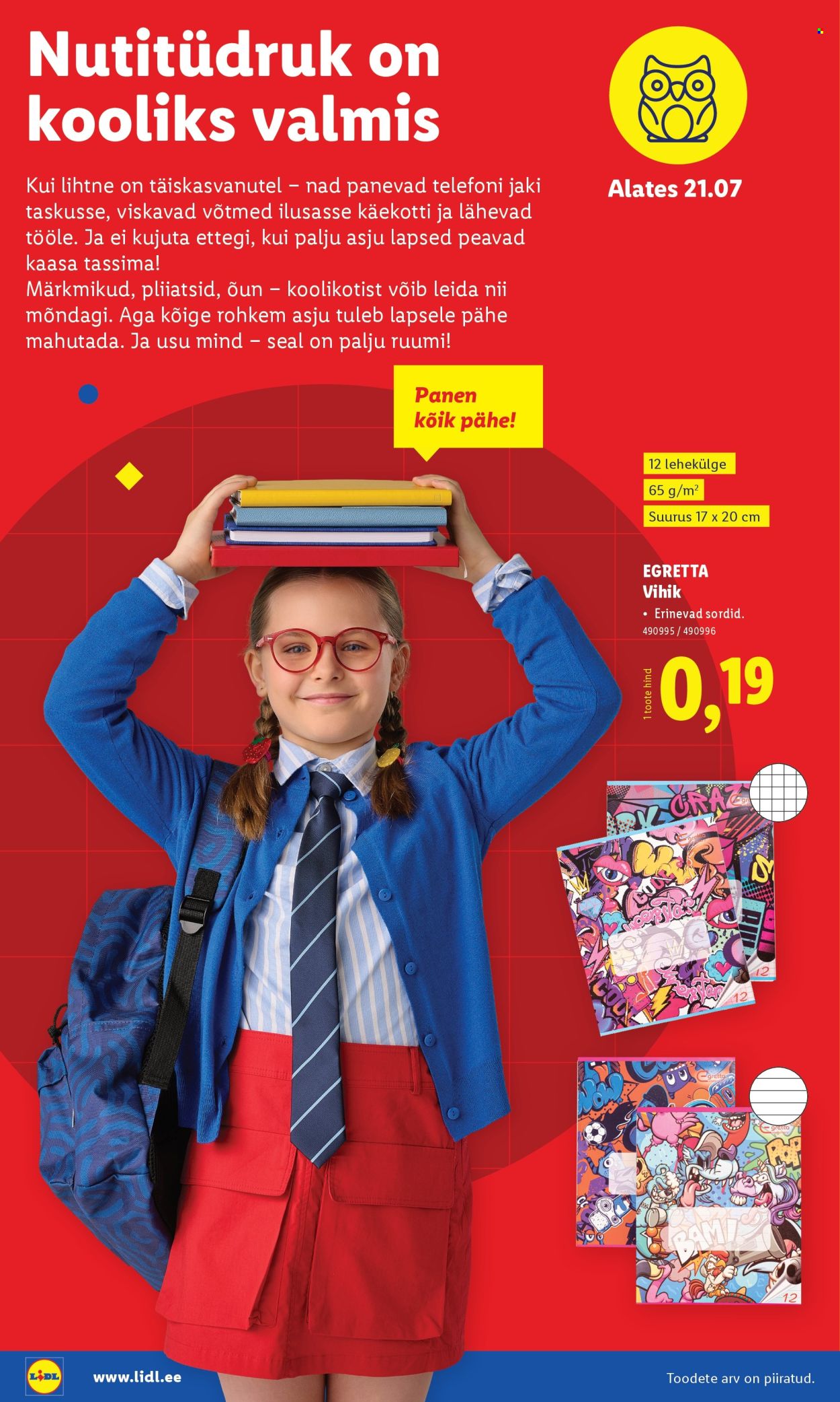 Lidl kliendileht - Koolitarvete kataloog 2025