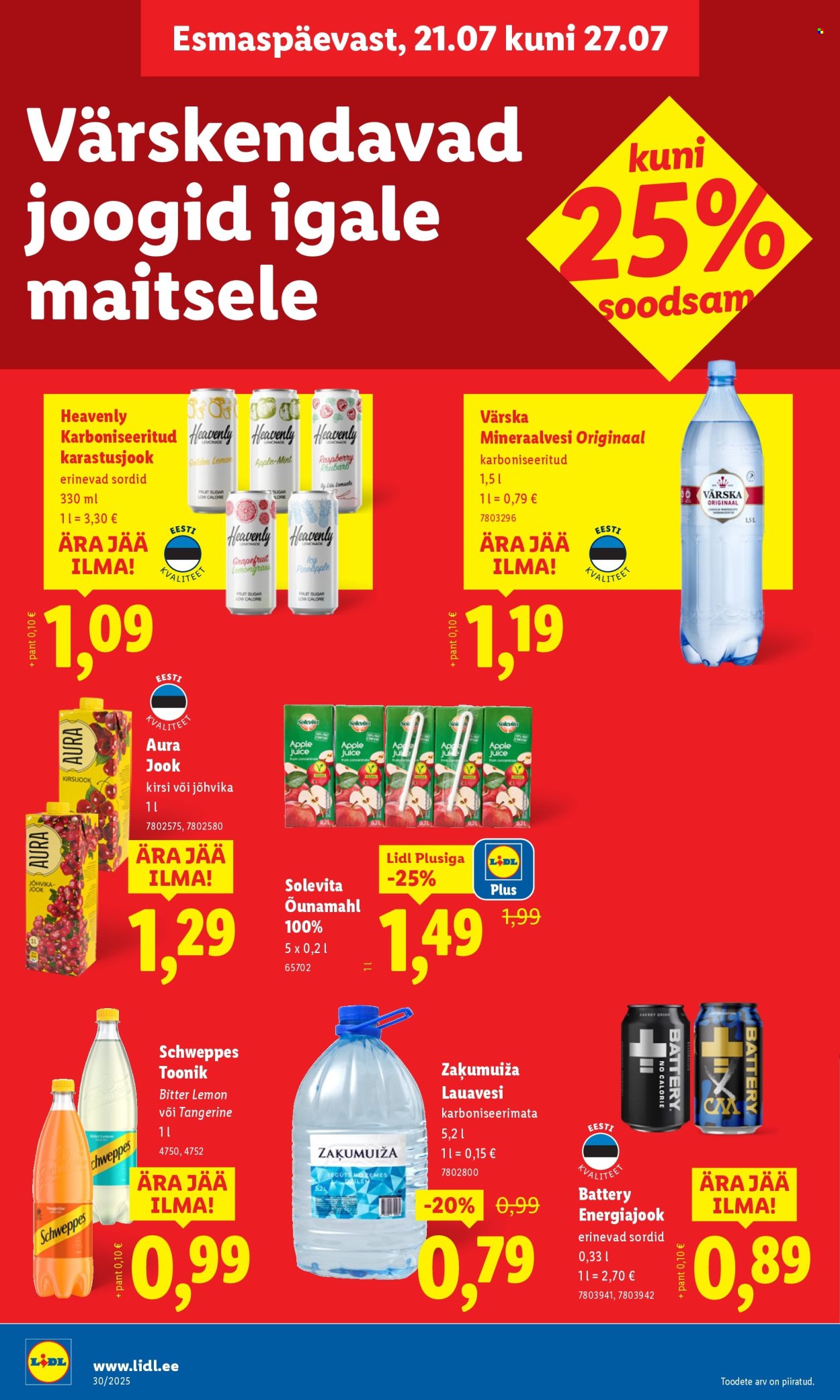 Lidl kliendileht - Nädalalõpu pakkumised (24.07 - 27.07.2025)