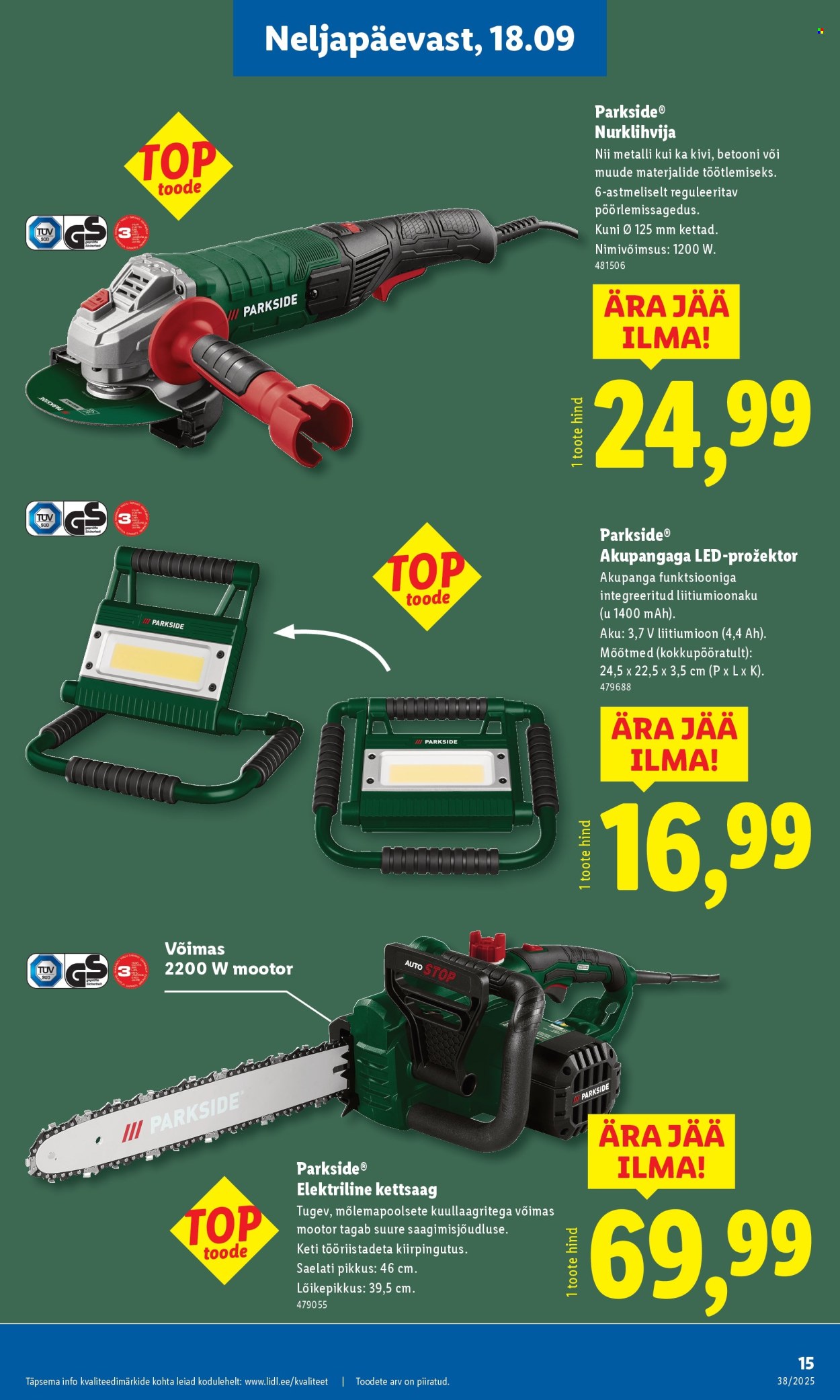 Lidl kliendileht - Tööstuskaupade pakkumised (15.09 - 21.09.2025)