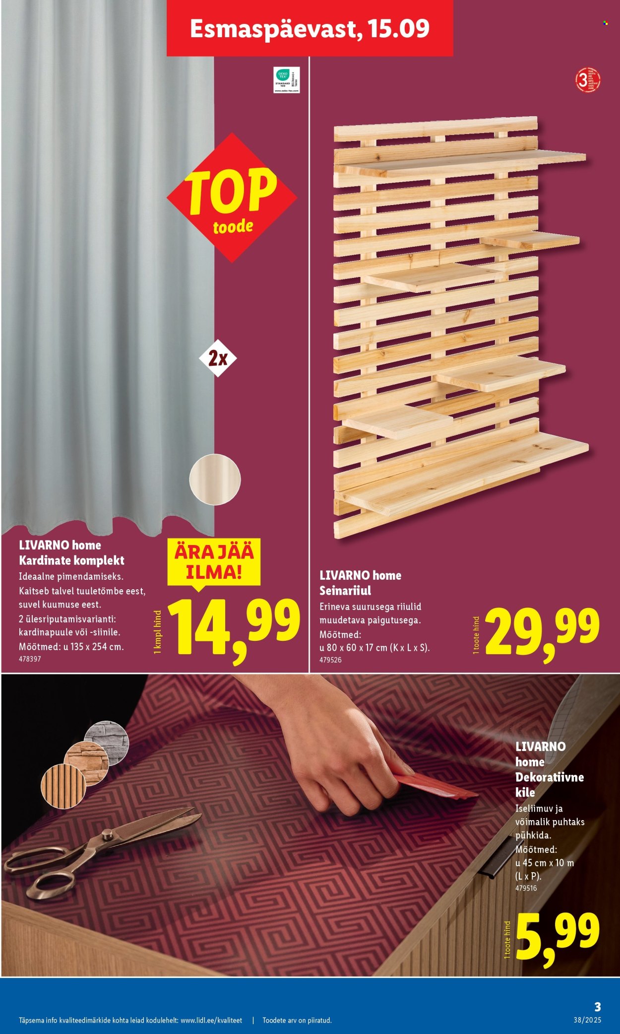 Lidl kliendileht - Tööstuskaupade pakkumised (15.09 - 21.09.2025)