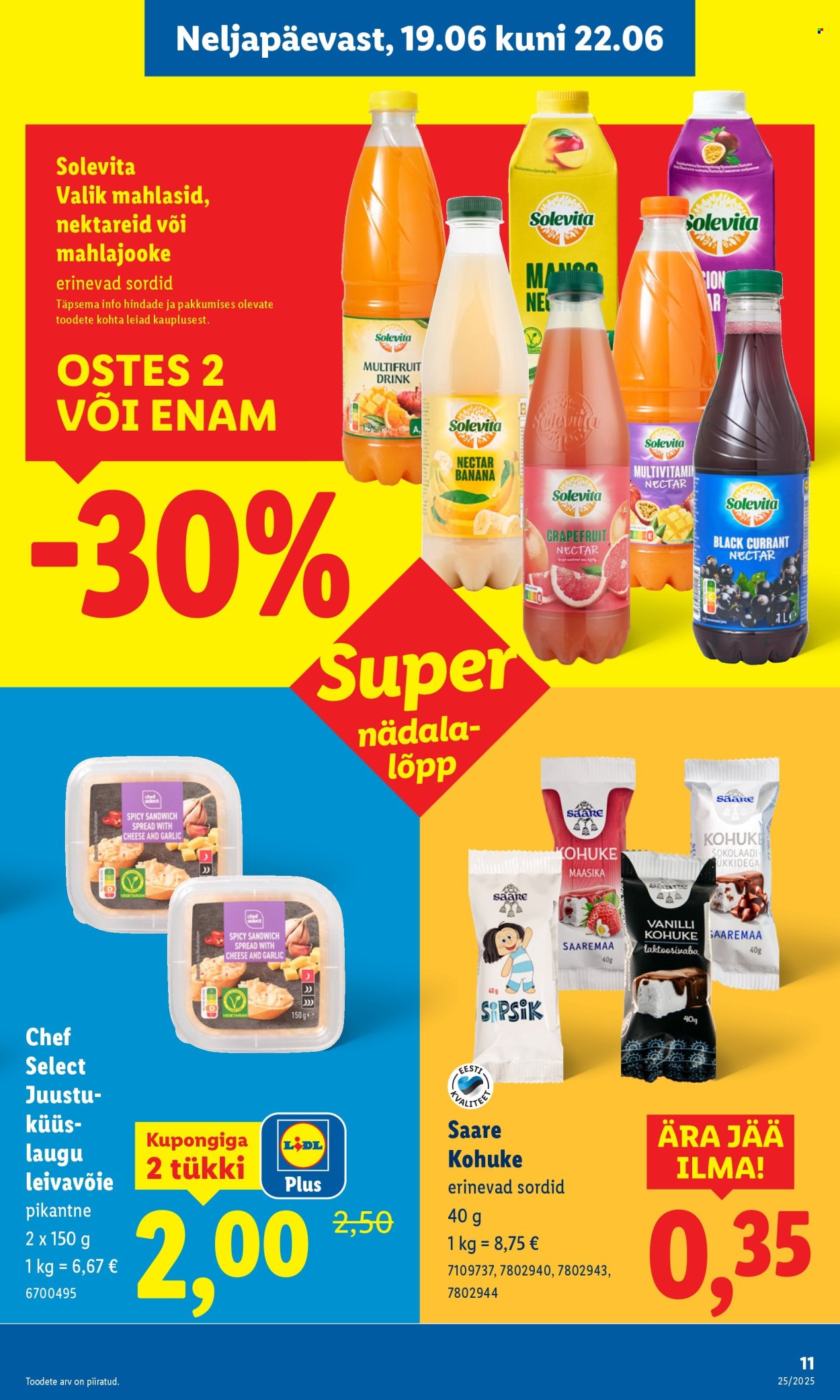Lidl kliendileht - Nädalalõpu pakkumised (19.06 - 22.06.2025)
