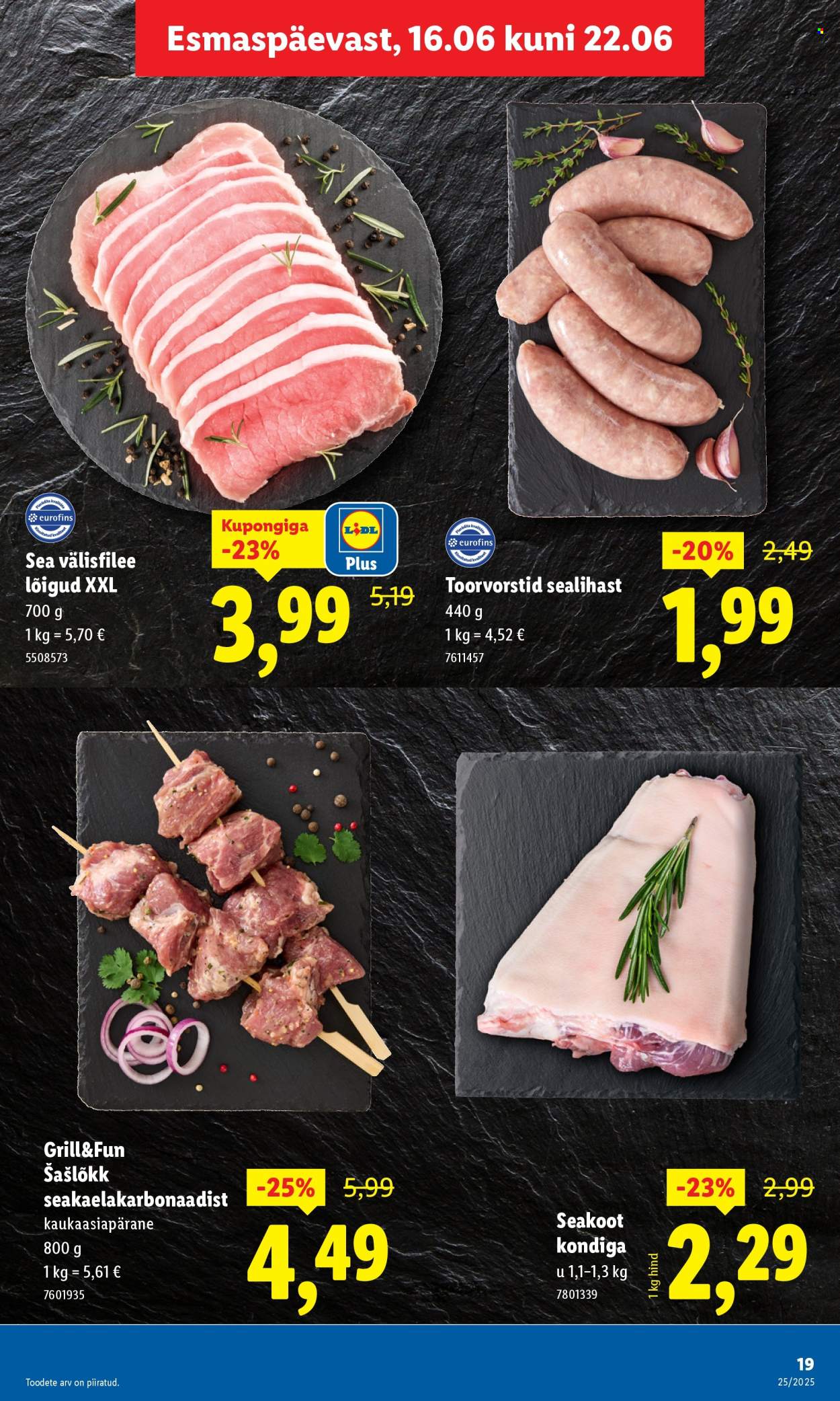 Lidl kliendileht - Nädalalõpu pakkumised (19.06 - 22.06.2025)
