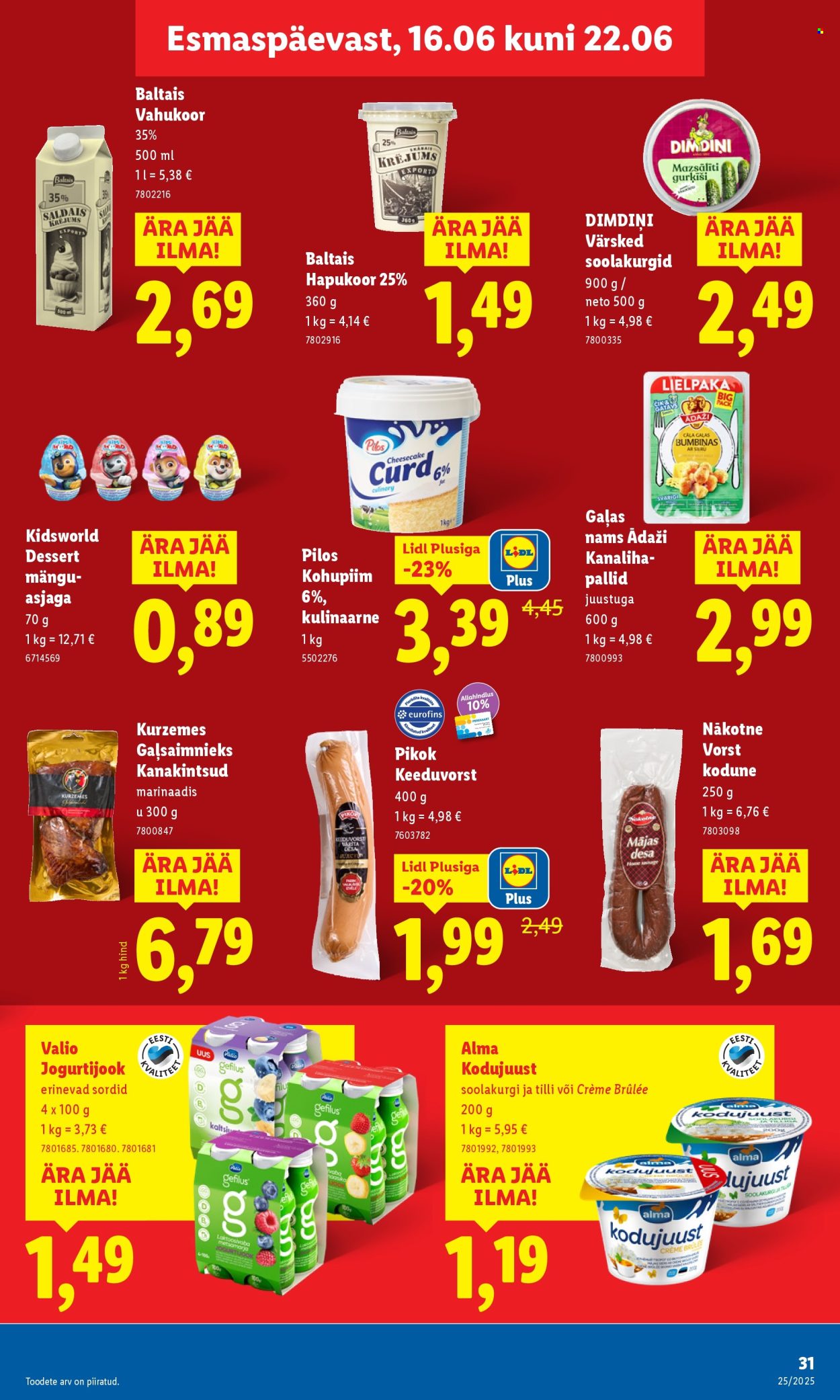 Lidl kliendileht - Nädalalõpu pakkumised (19.06 - 22.06.2025)