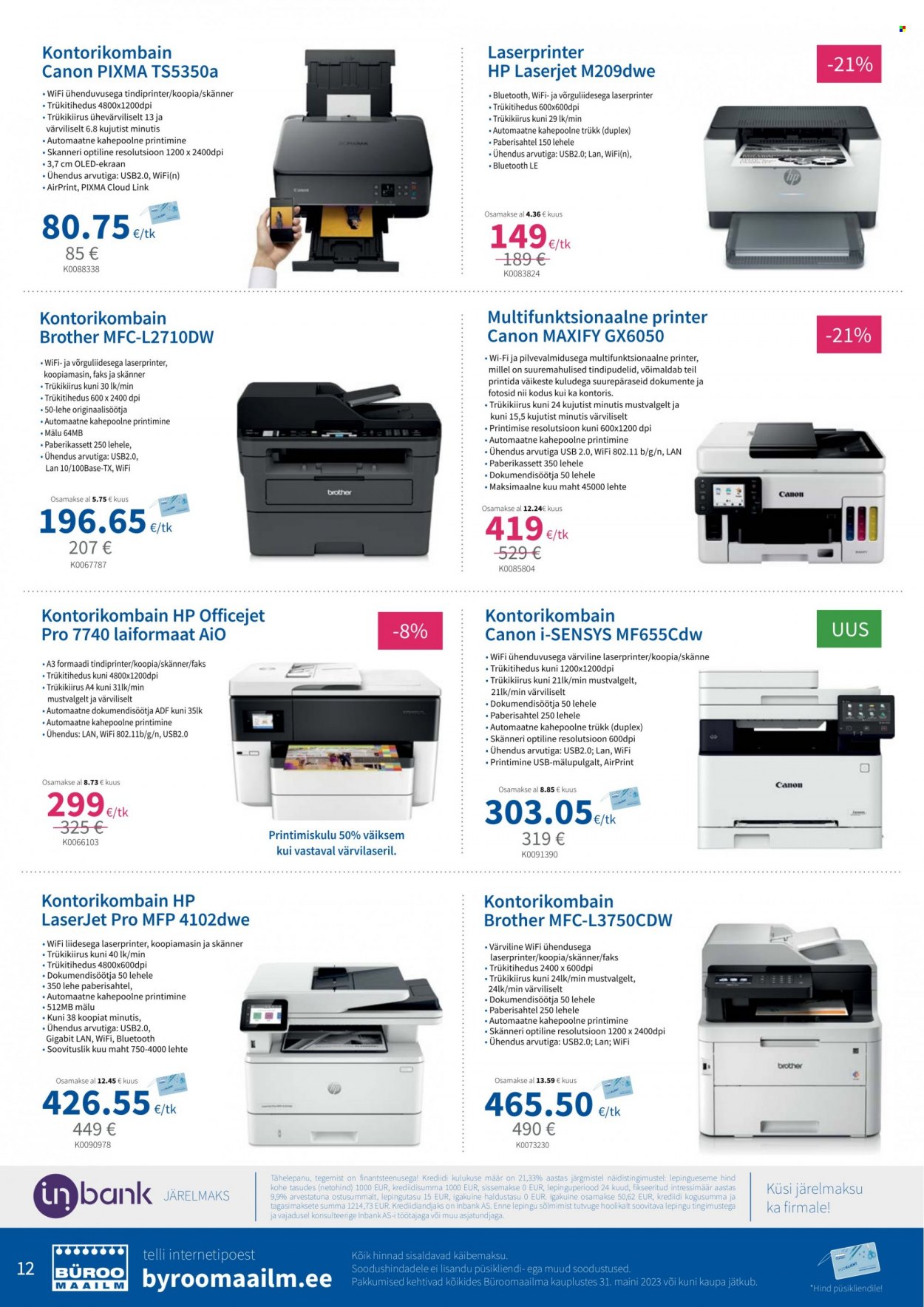 Büroomaailm kliendileht