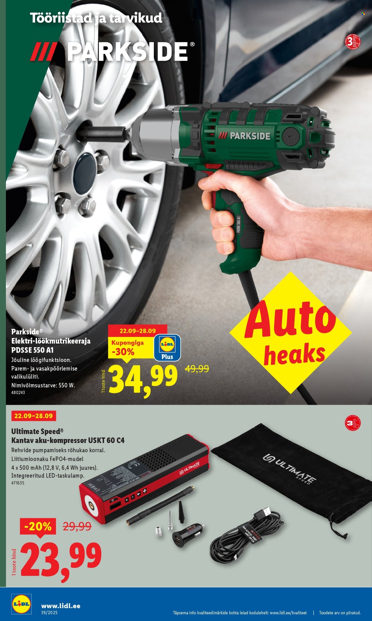 Lidl kliendileht - Tööstuskaupade pakkumised (22.09 - 28.09.2025)