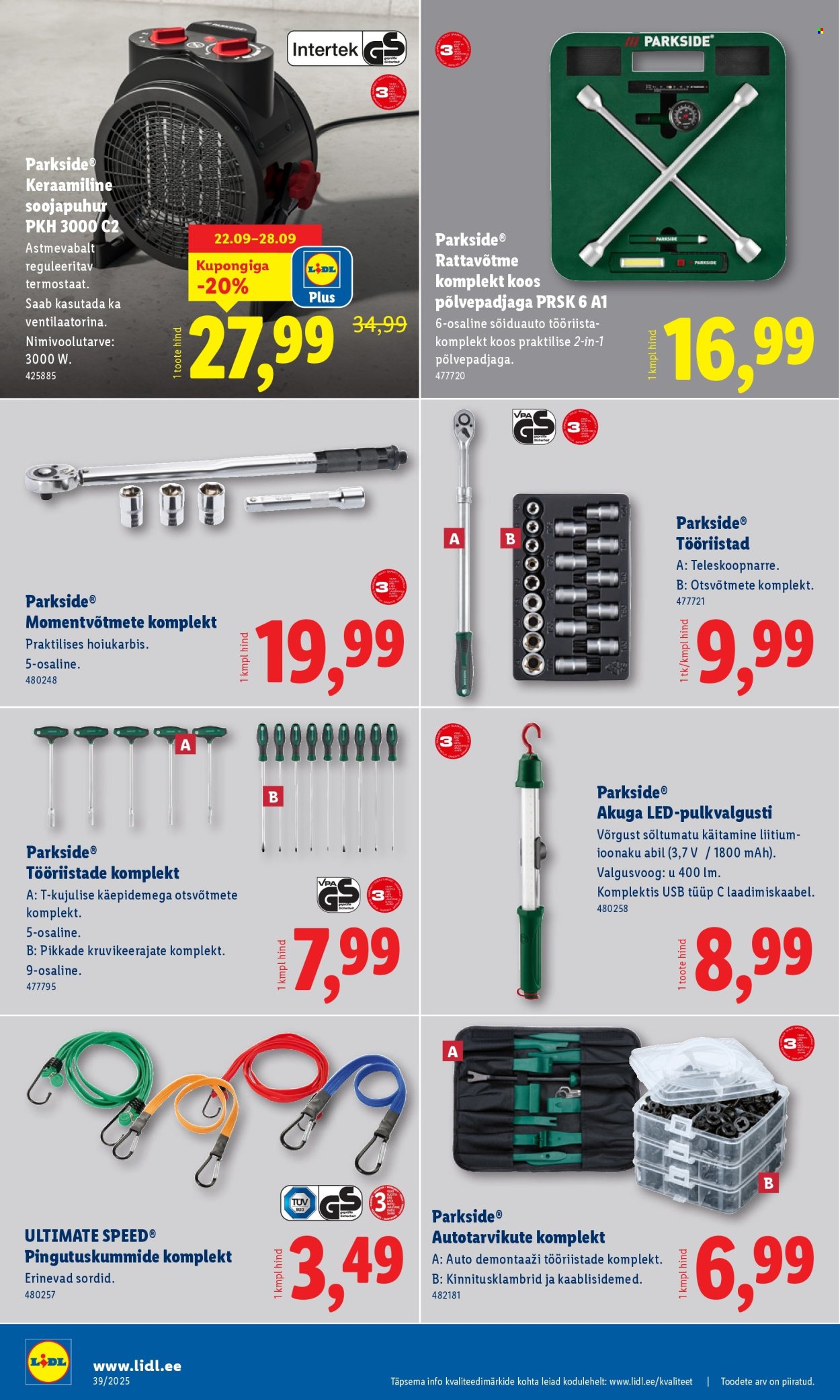 Lidl kliendileht - Tööstuskaupade pakkumised (22.09 - 28.09.2025)
