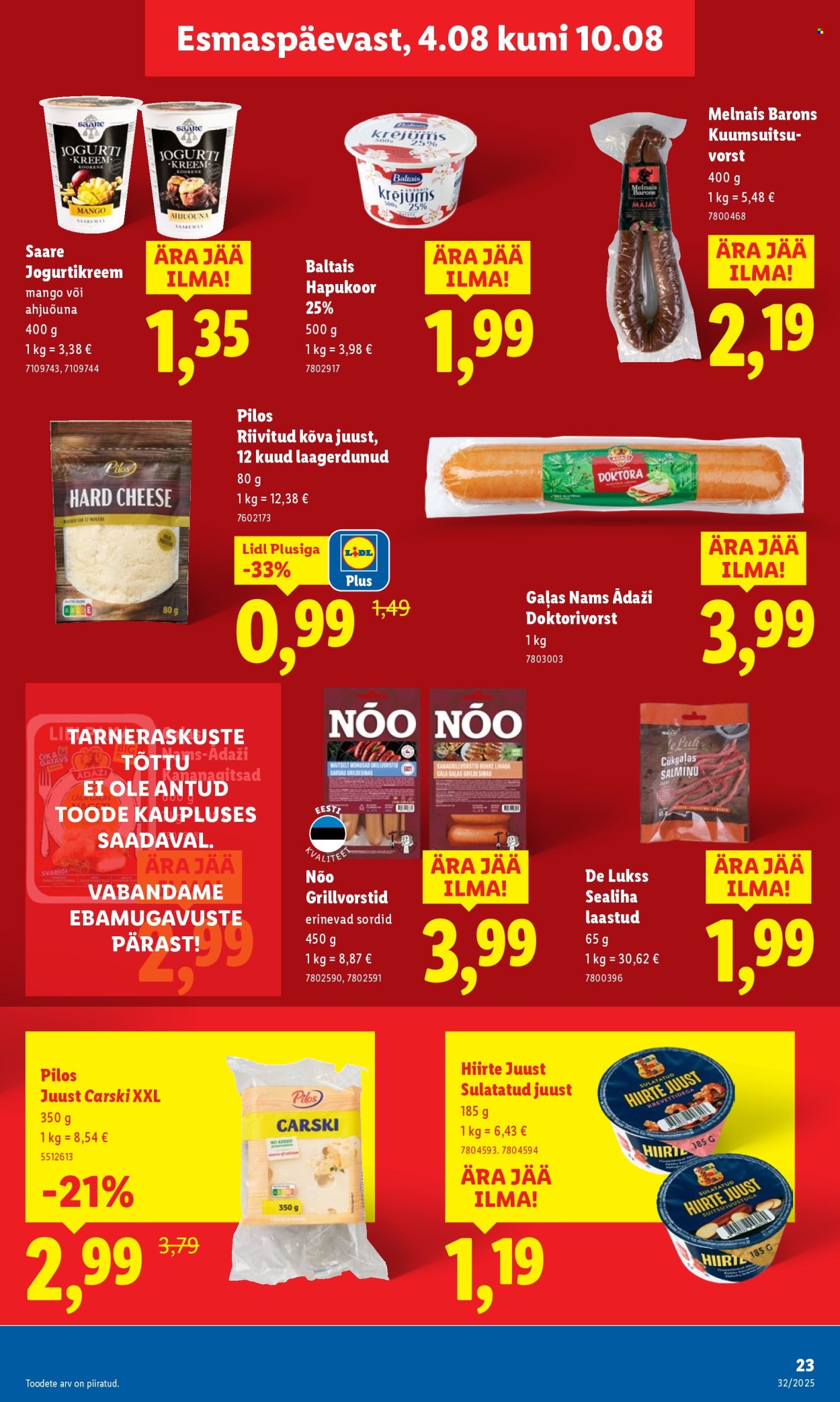 Lidl kliendileht - Kliendileht (4.08 - 10.08.2025)