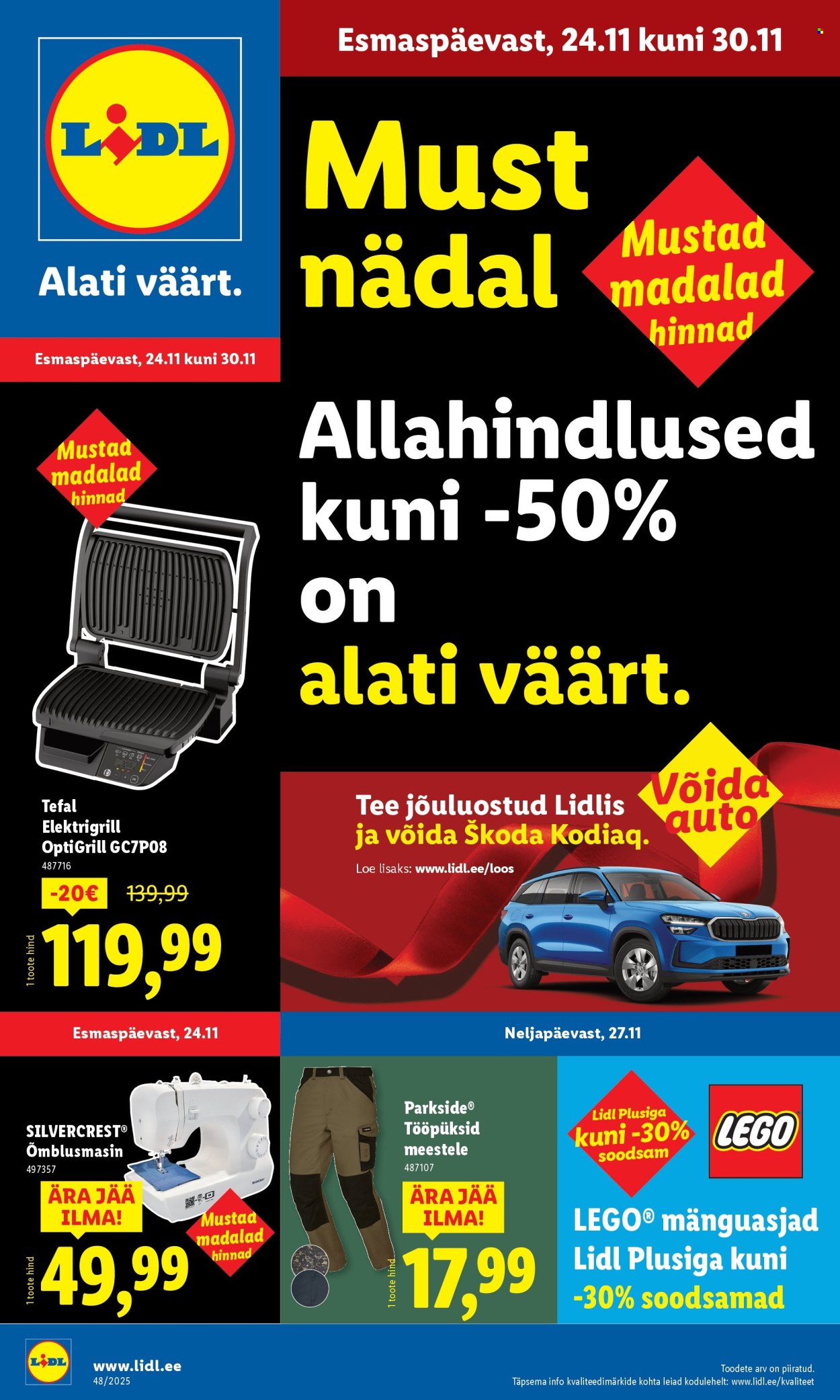 Lidl kliendileht - Tööstuskaupade pakkumised (24.11 - 30.11.2025)