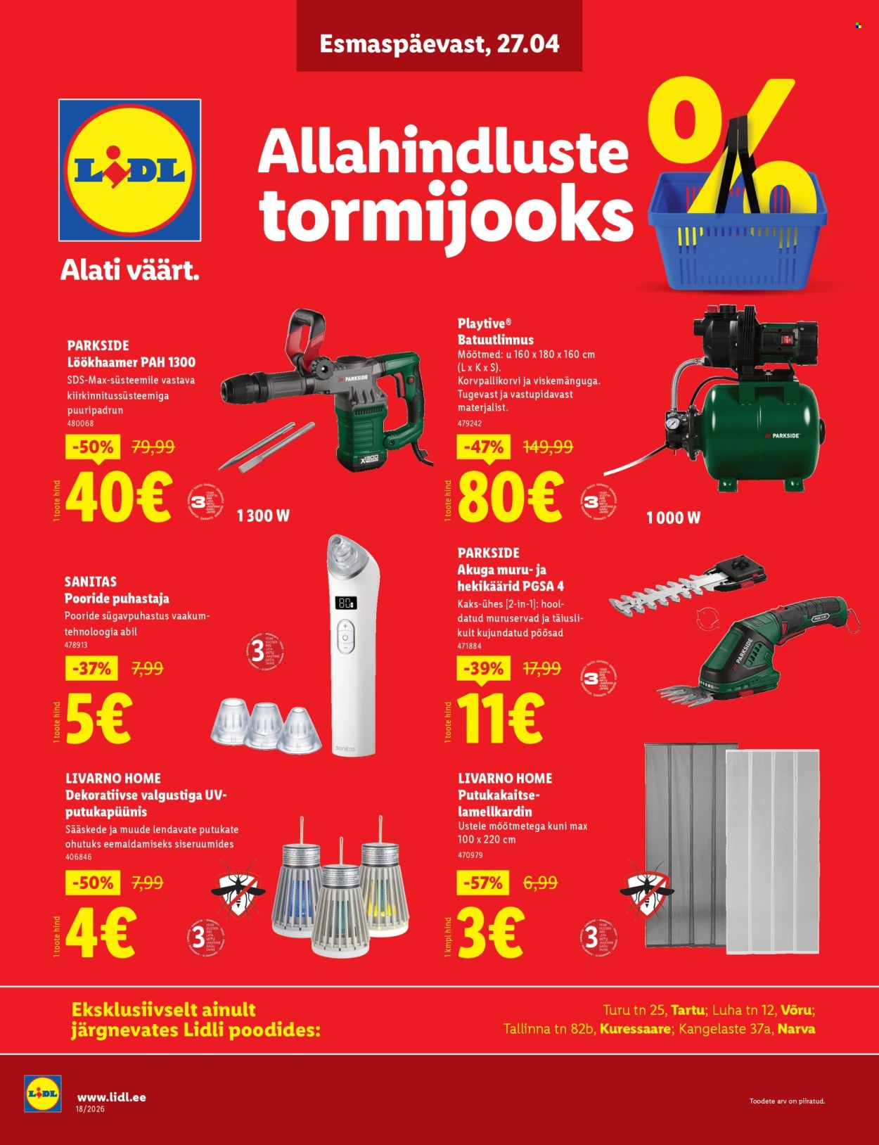 Lidl kliendileht - Allahindluste tormijooks (27.04 - 3.05.2026)