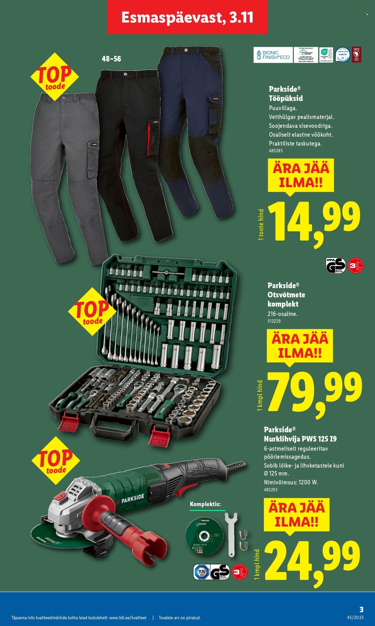 Lidl kliendileht - Tööstuskaupade pakkumised (3.11 - 9.11.2025)