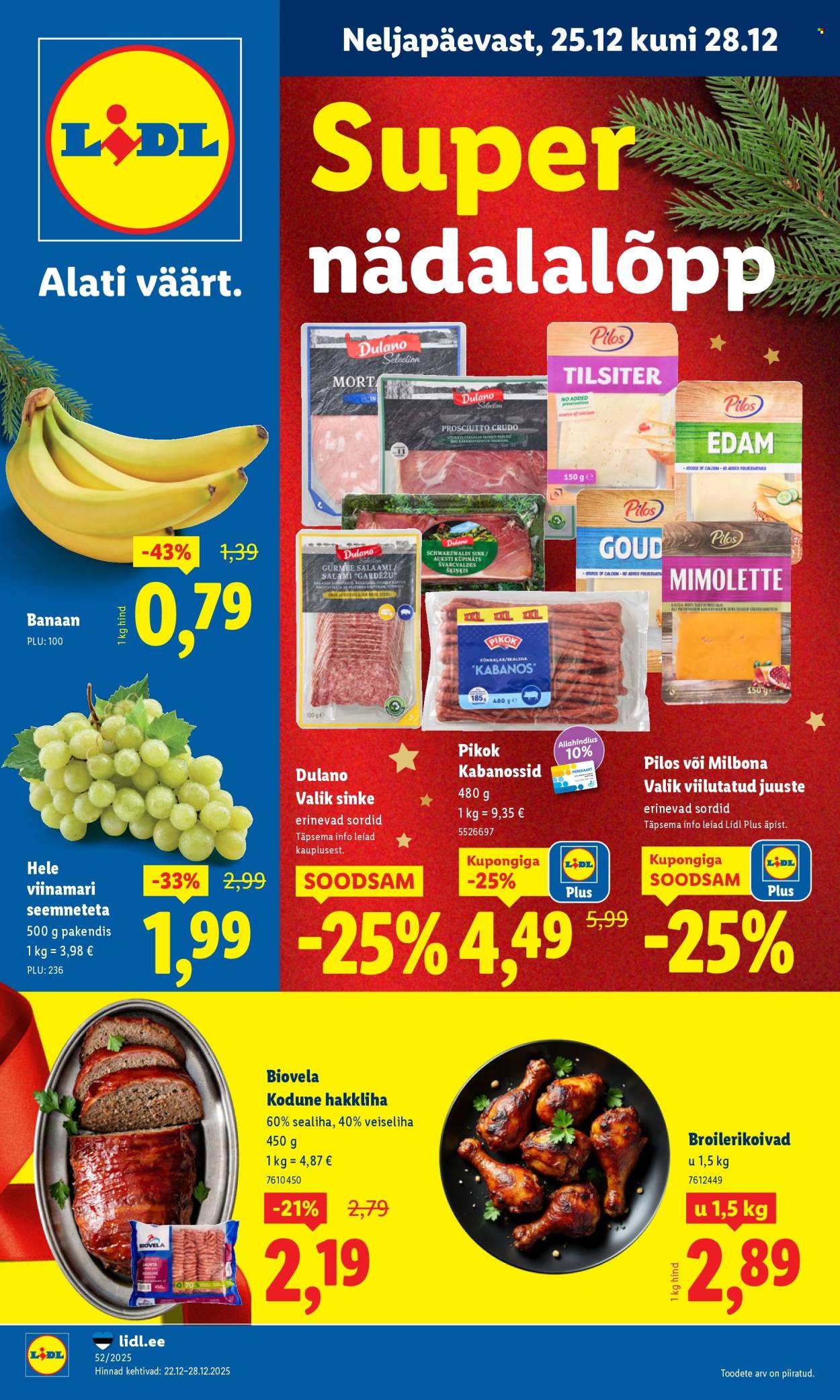 Lidl kliendileht - Nädalalõpu pakkumised (25.12 - 28.12.2025)