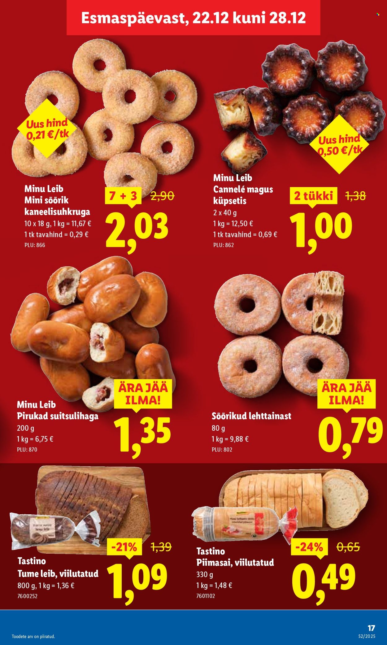 Lidl kliendileht - Nädalalõpu pakkumised (25.12 - 28.12.2025)