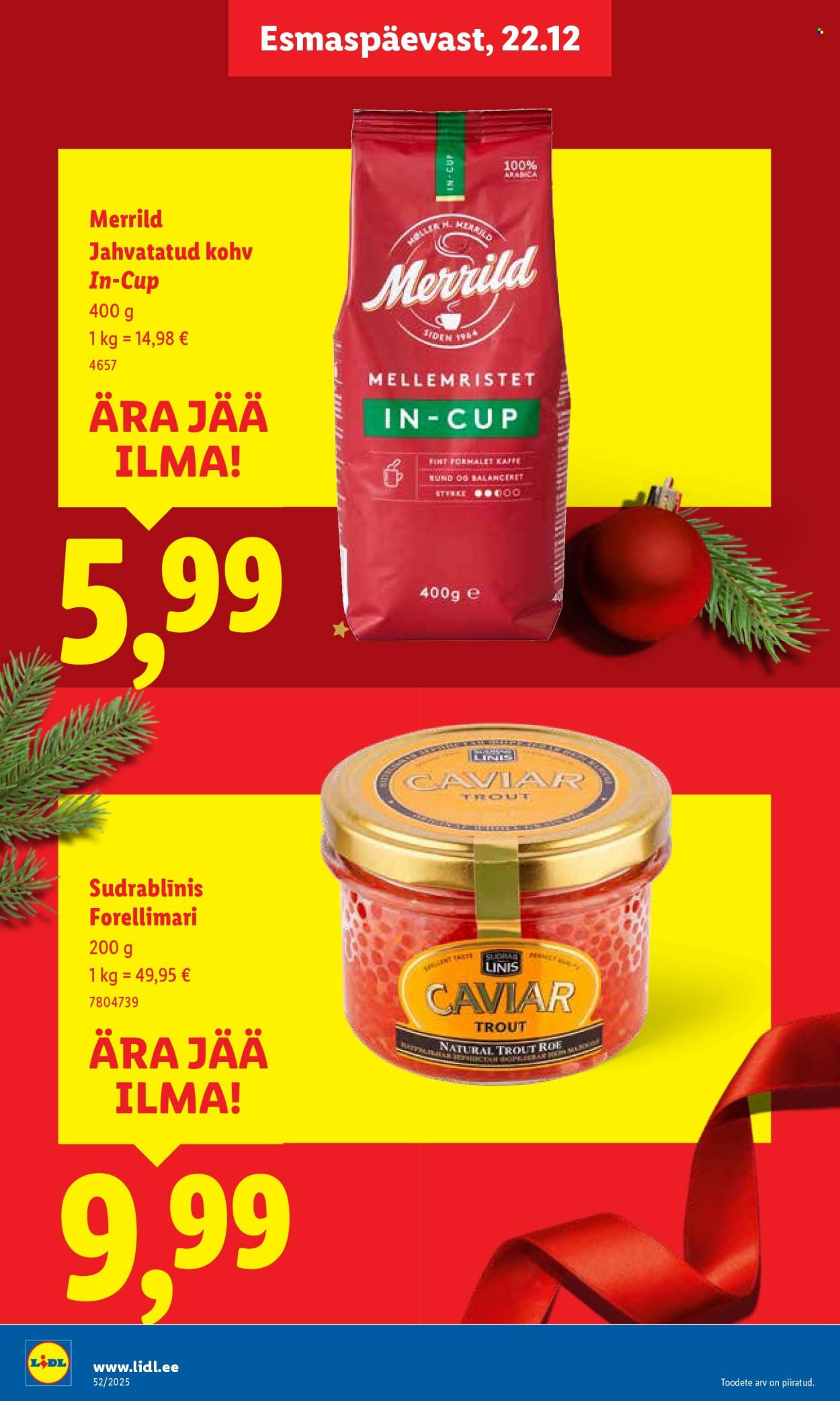 Lidl kliendileht - Nädalalõpu pakkumised (25.12 - 28.12.2025)