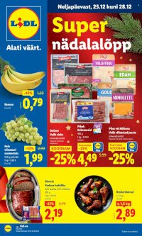 Lidl kliendileht - Nädalalõpu pakkumised (25.12 - 28.12.2025)